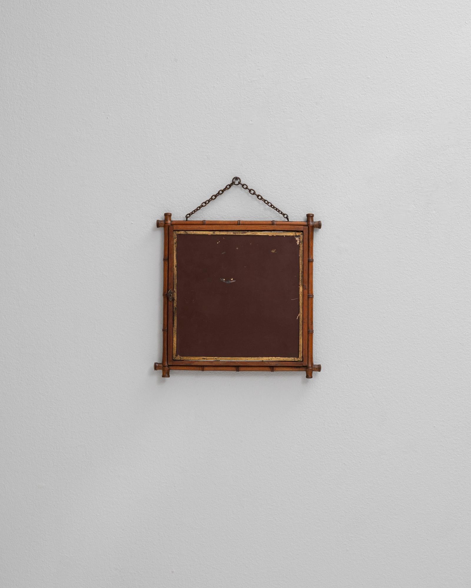 Francese 1900s French Faux Bamboo Opening Mirror in vendita