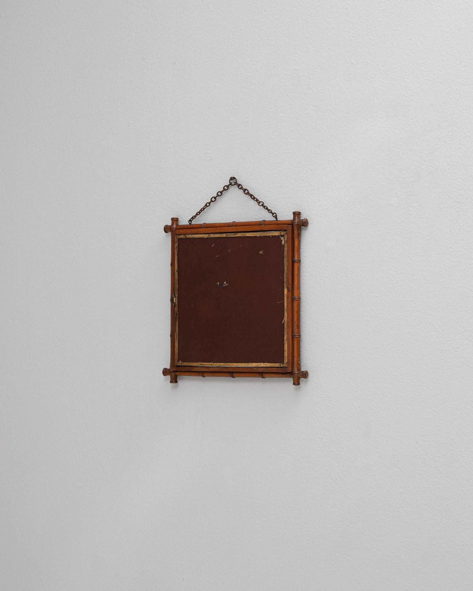 Finto bambù 1900s French Faux Bamboo Opening Mirror in vendita