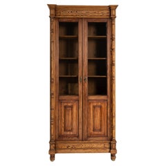 Antique 1900s French Faux Bamboo Vitrine