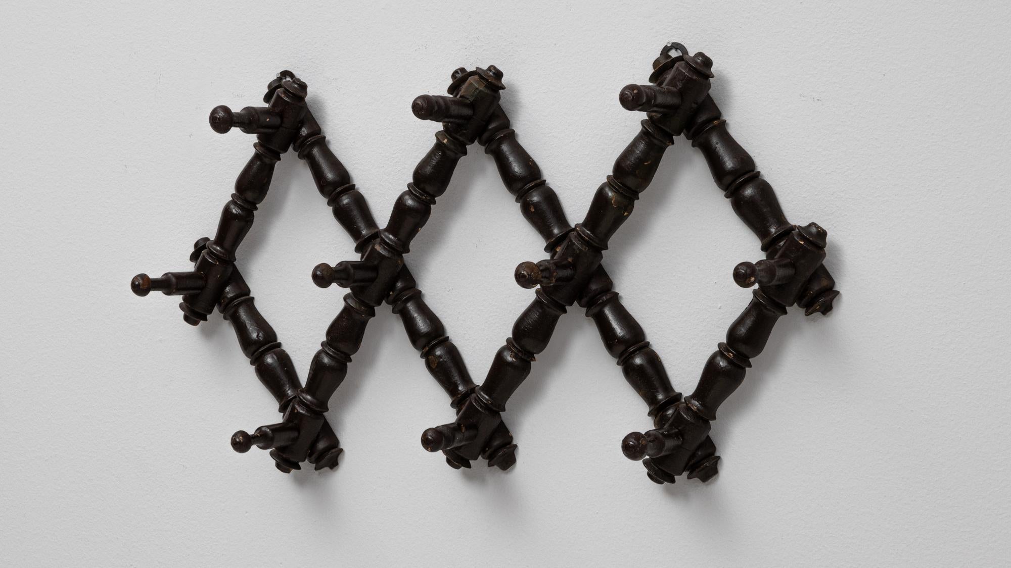 1900s French Faux Bamboo Wall Hanger For Sale 3