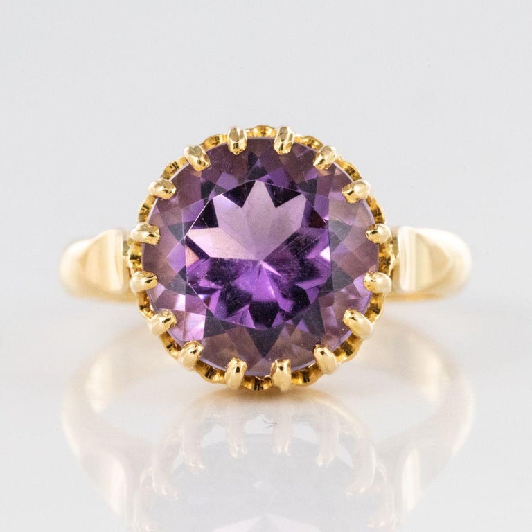 1900s French Gold Amethyst Ring at 1stDibs