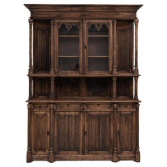 1900er Jahre Französisch Gotik Revival Holz Vitrine 1900er Jahre Französisch Gotik Revival Holz Vitrine