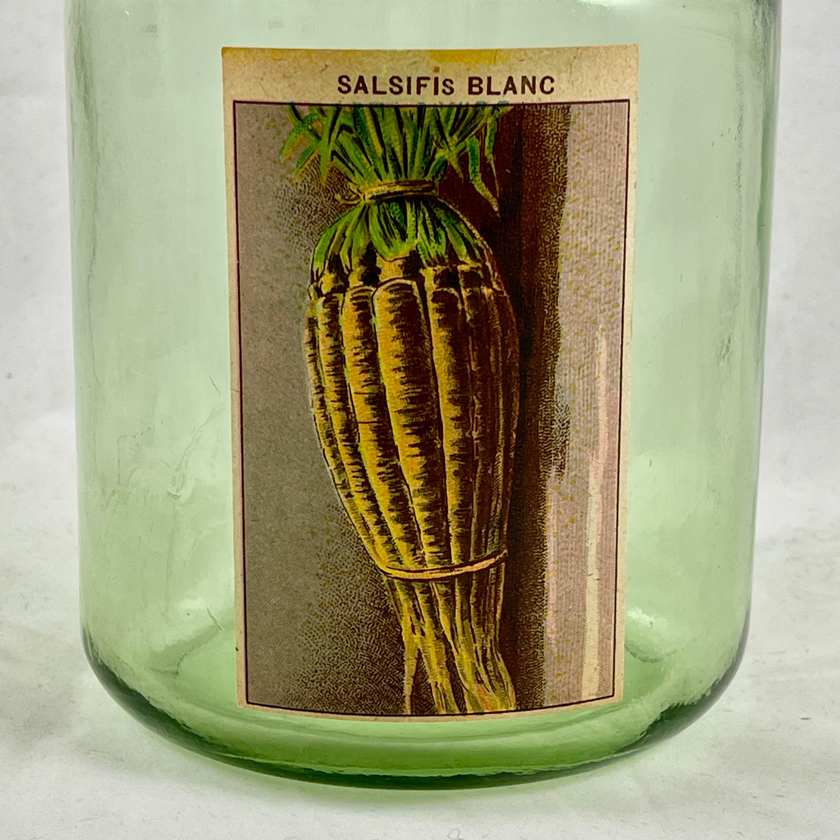 1900s French Green L'Ideale Canning Preserve Jars W/ Lithograph Seed Labels S/4 For Sale 7