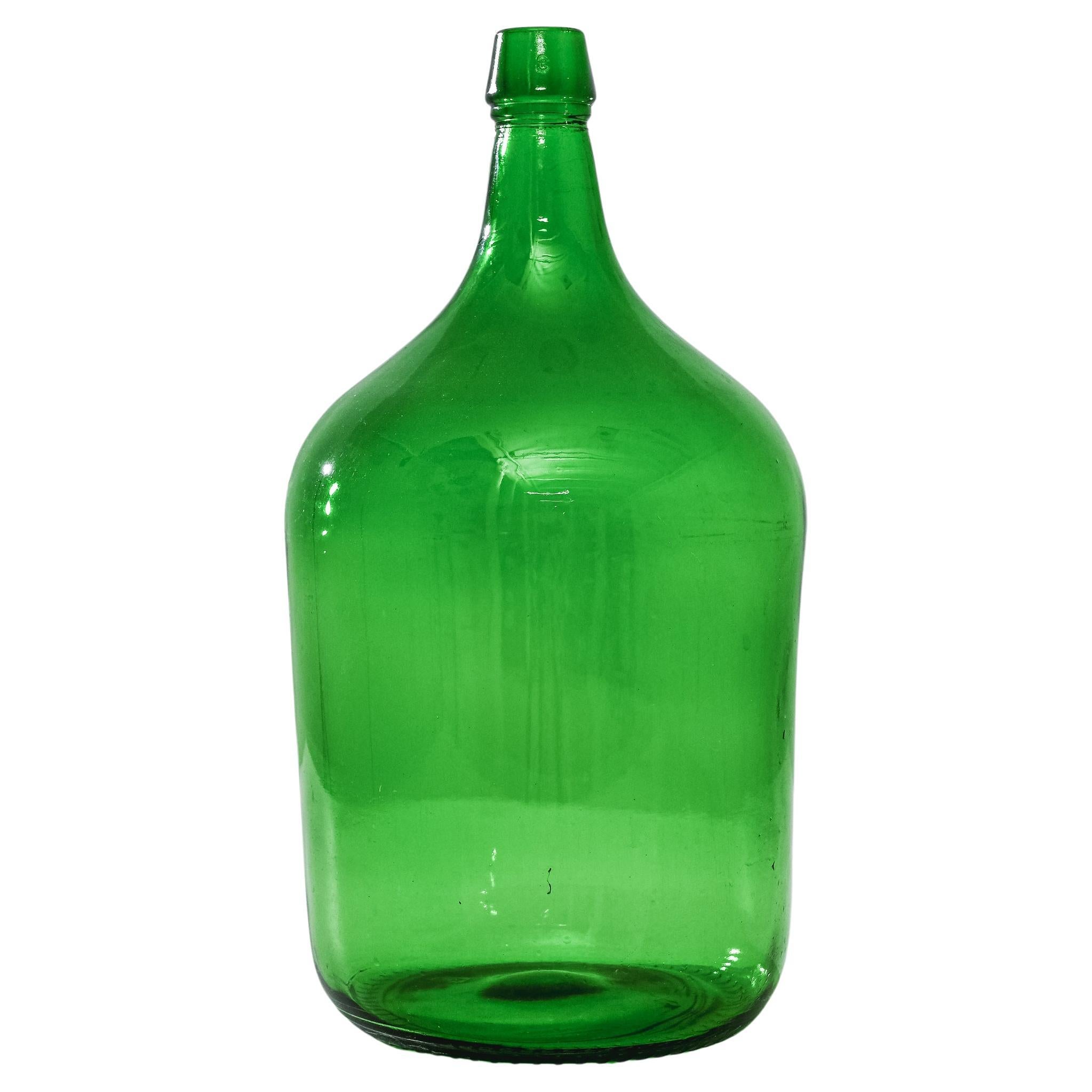 Verre de ballon de vin vert français des années 1900