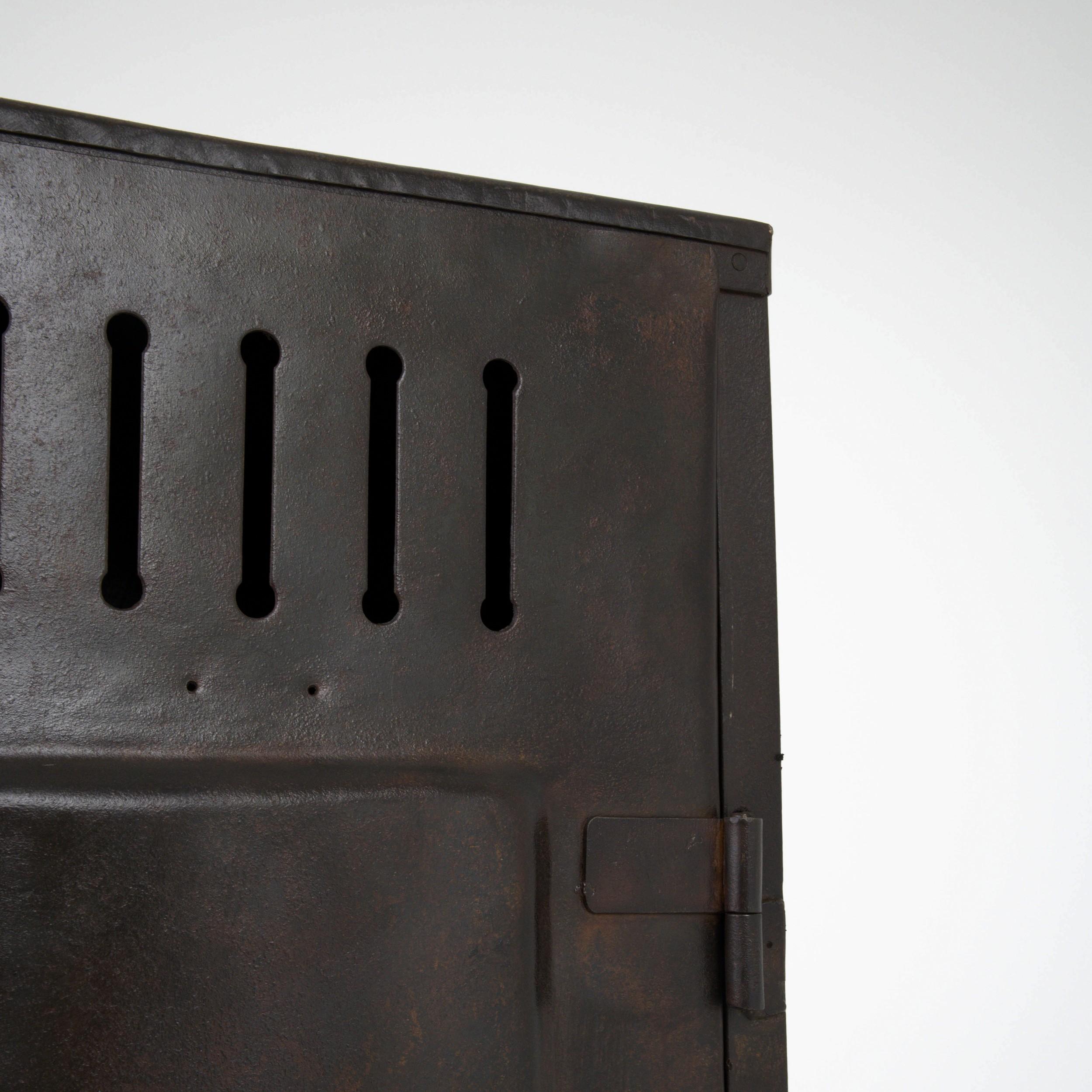 1900s French Industrial Metal Locker For Sale 7