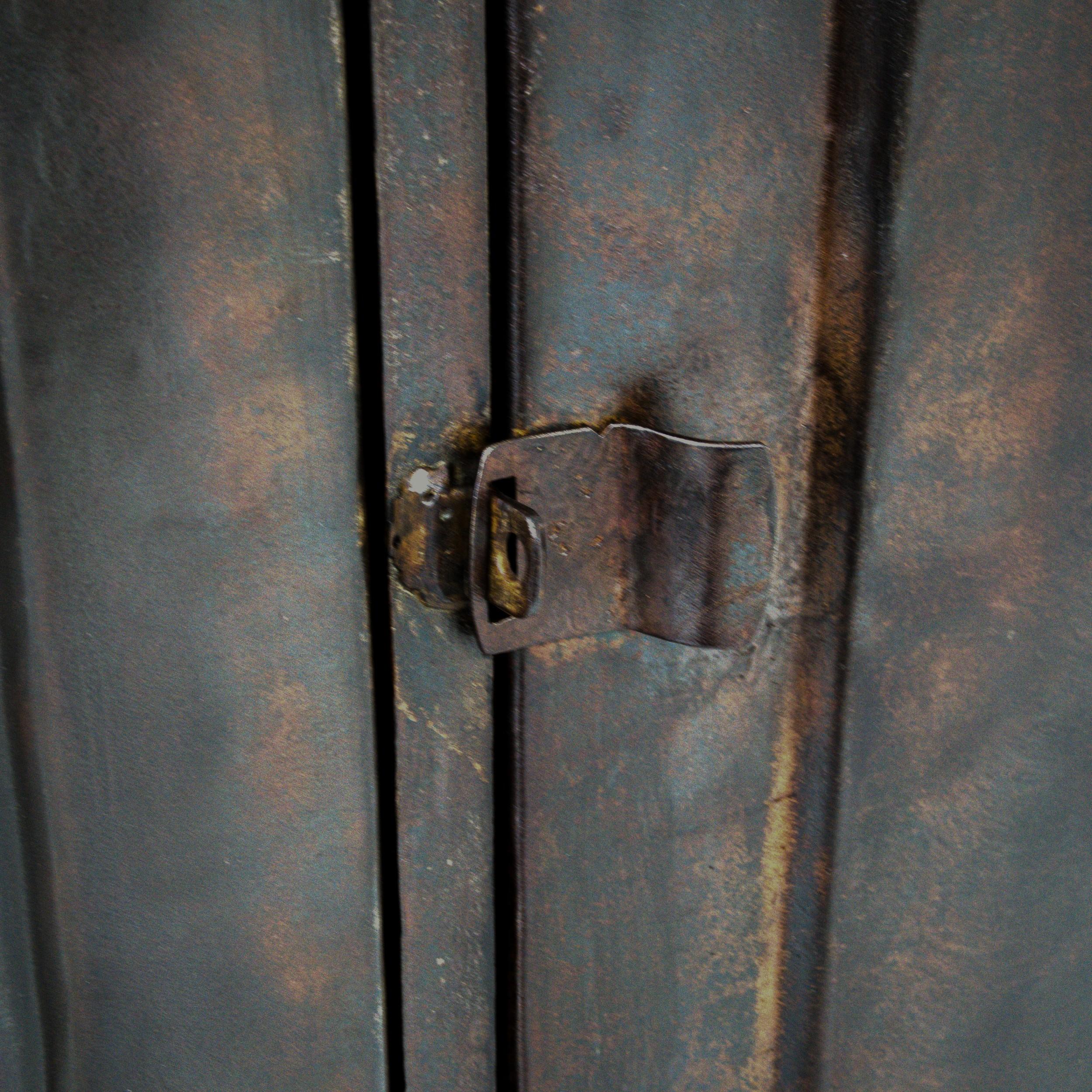 1900s French Industrial Metal Locker For Sale 8