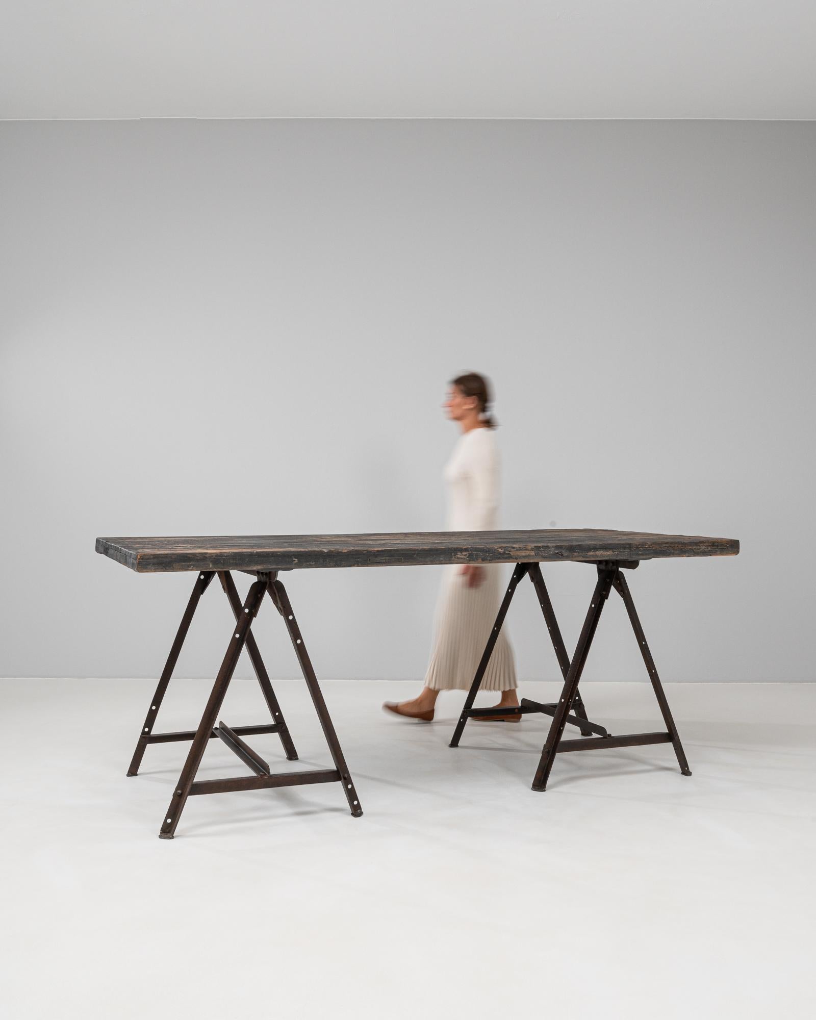 Métal Table industrielle française 1900 en vente