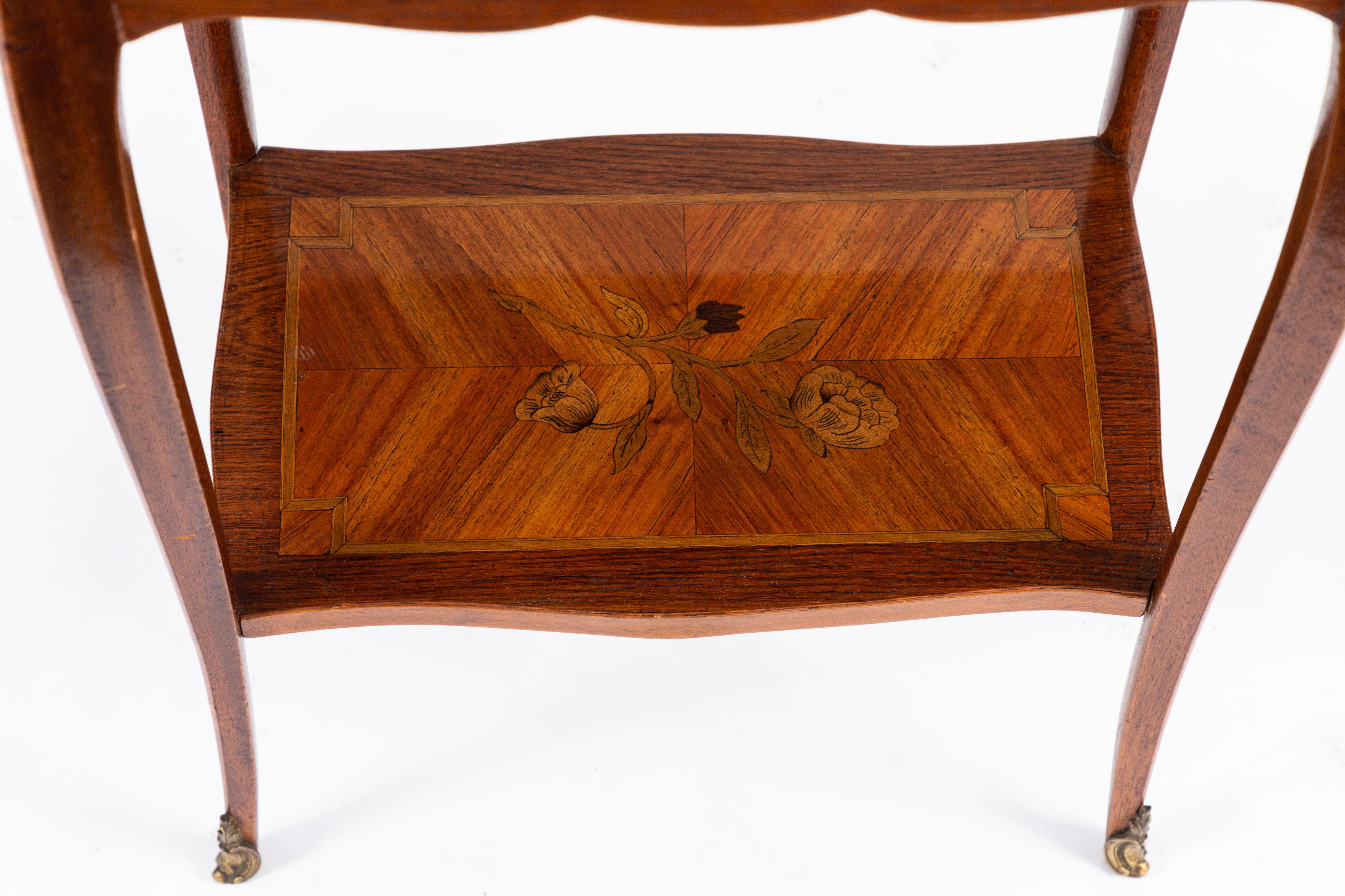 1900s French Inlaid Side Table 1