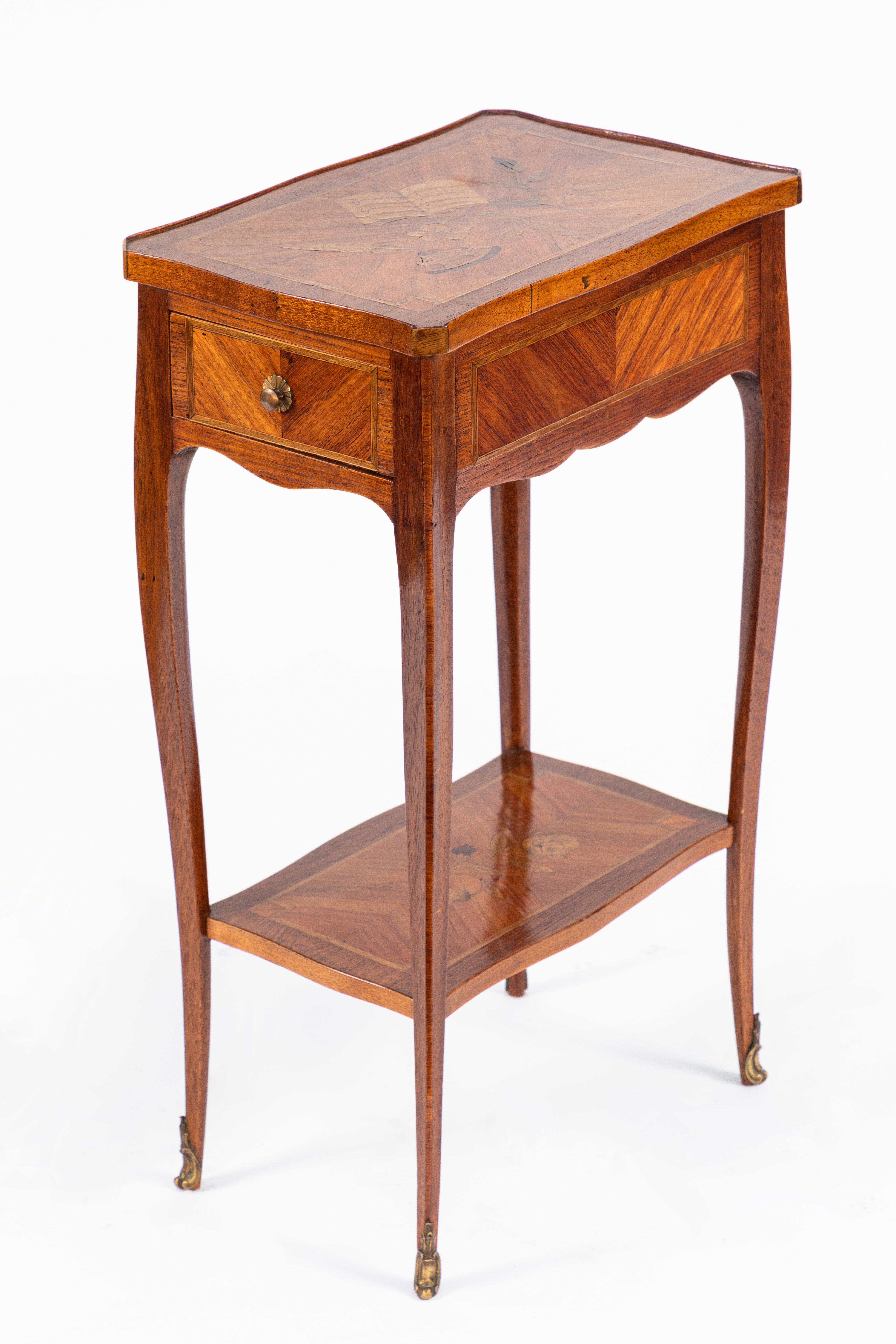 1900s French Inlaid Side Table 3