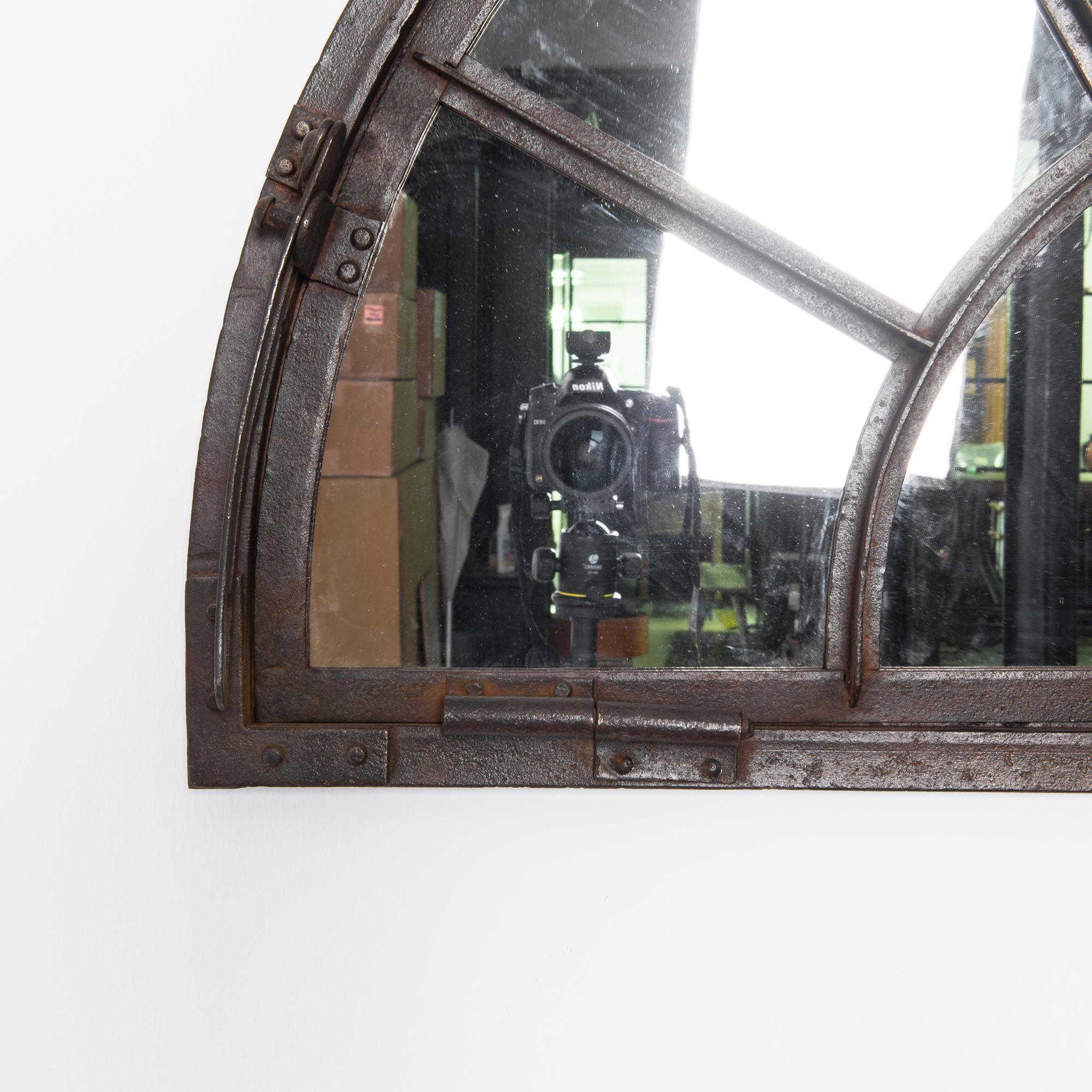 20th Century 1900s French Iron Mirrored Window For Sale