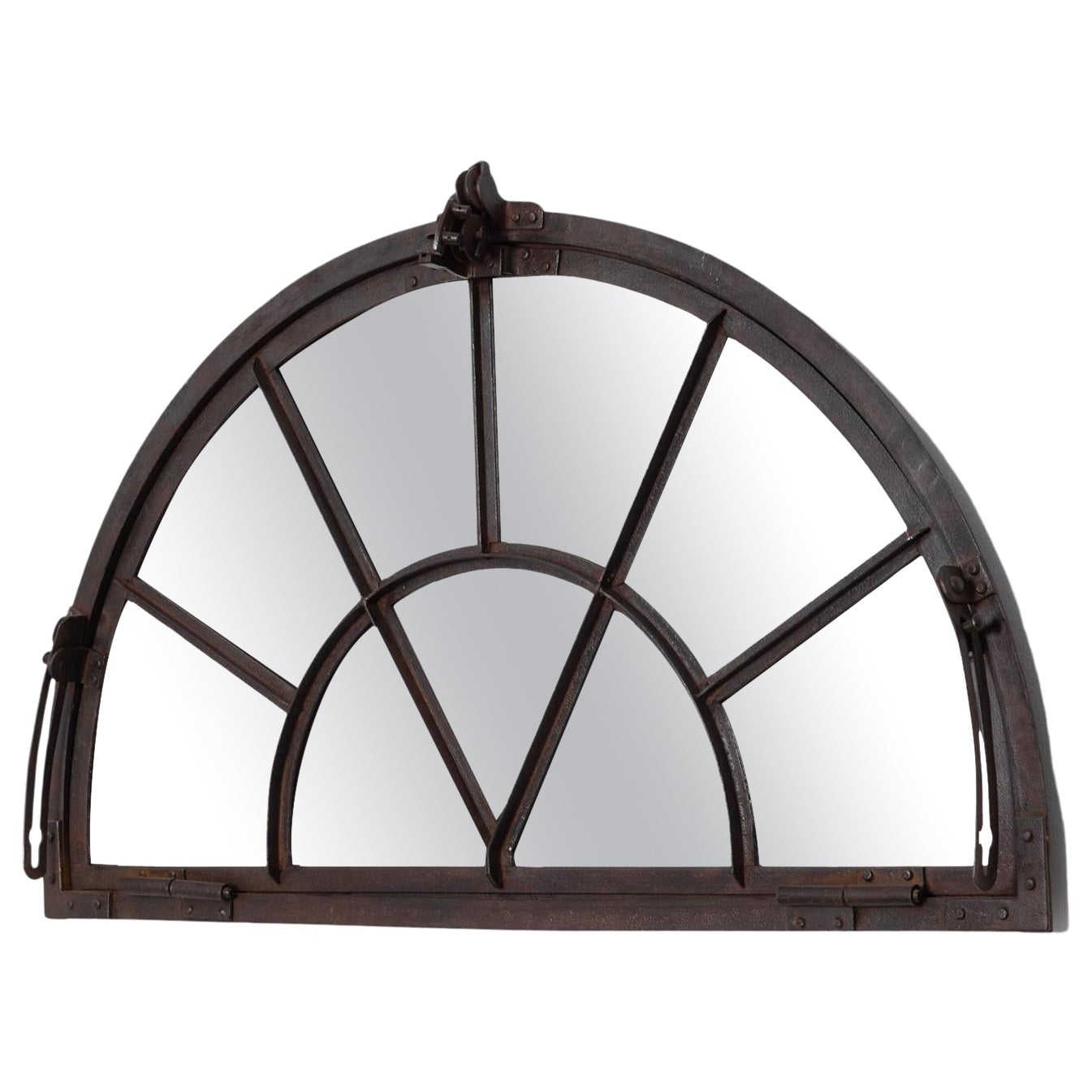 Ventana francesa de hierro con espejo de 1900
