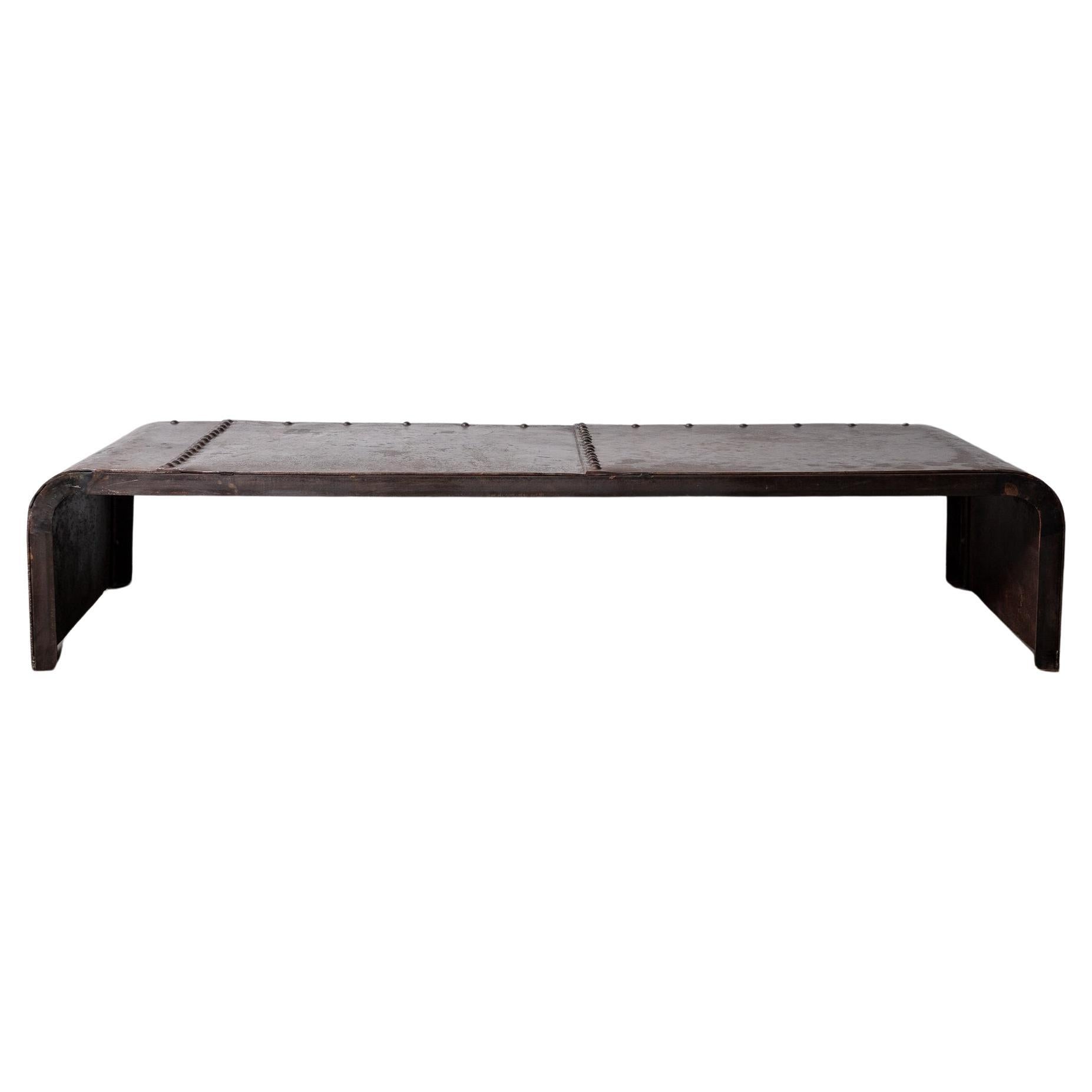 1900s French Iron Waterfall Coffee Table For Sale