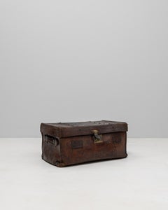 1900s French Leather Suitcase