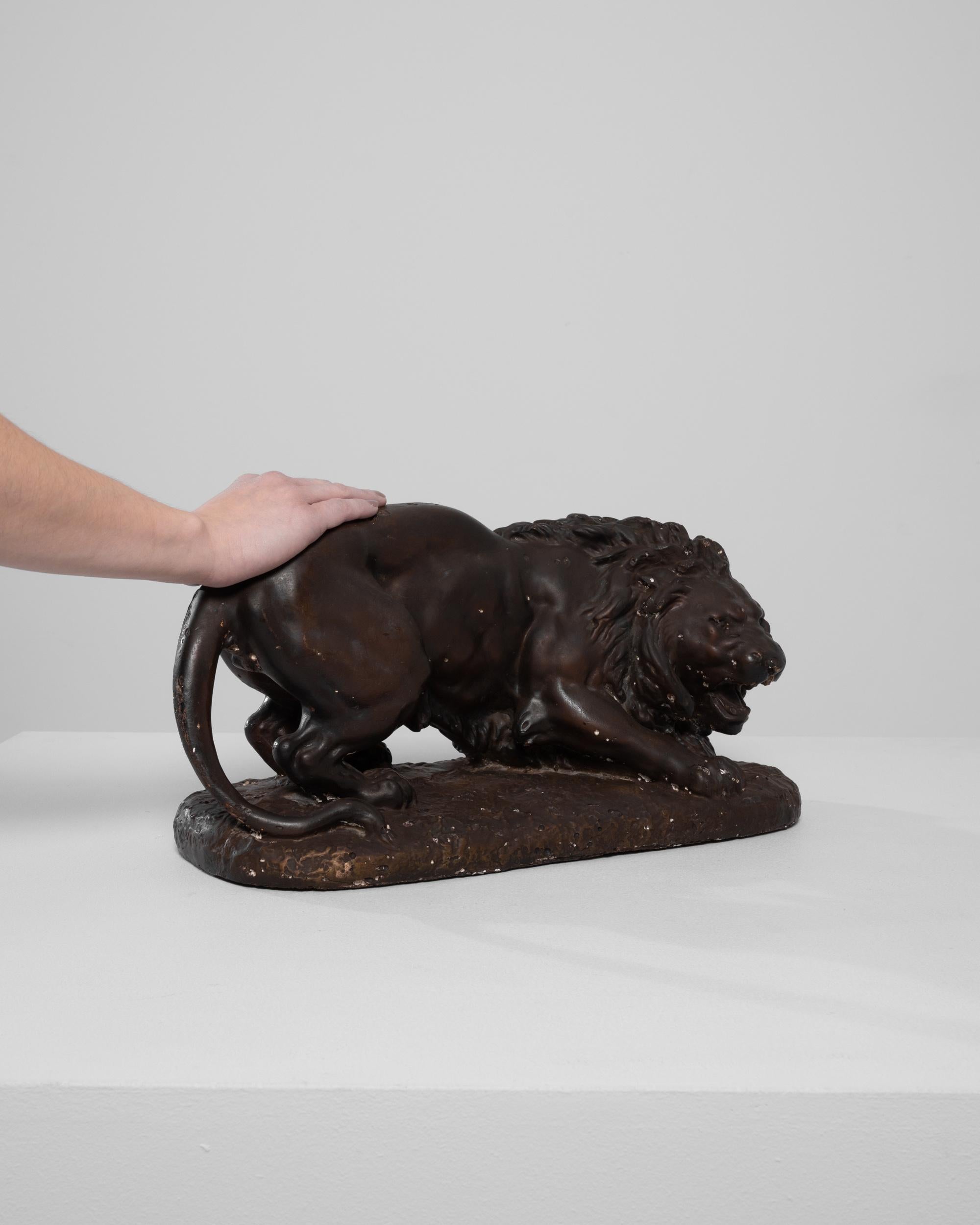 20th Century 1900s French Lion Plaster Sculpture