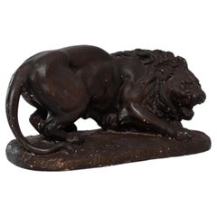 1900s French Lion Plaster Sculpture