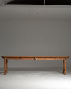 1900s French Long Table With Two Drawers