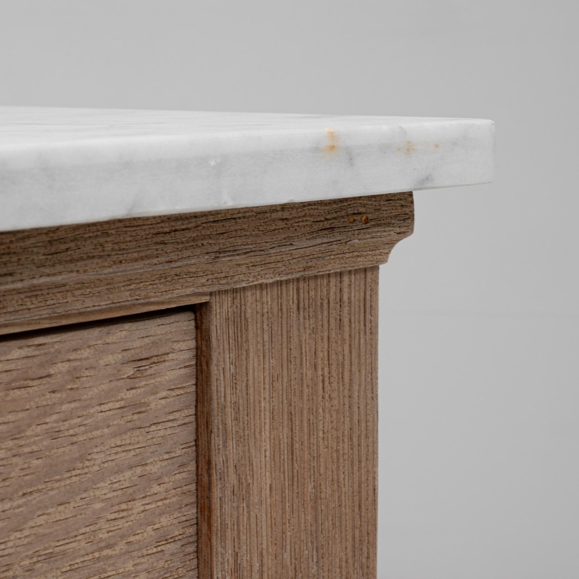 1900s French Louis Philippe Oak Buffet With Marble Top For Sale 6