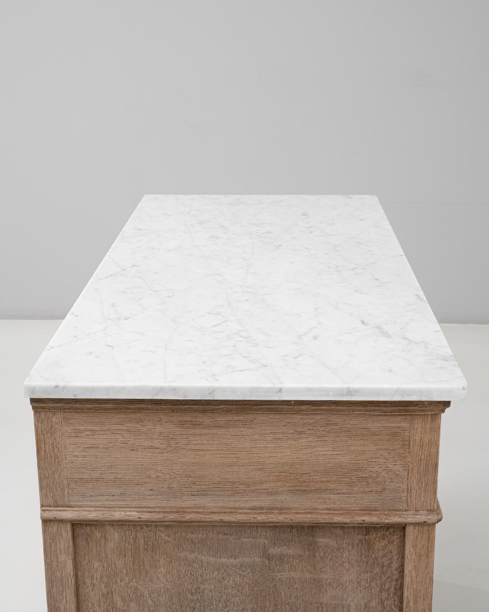 1900s French Louis Philippe Oak Buffet With Marble Top For Sale 10