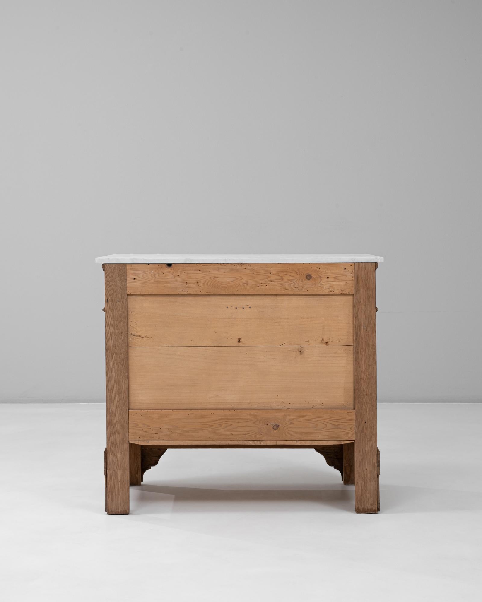 1900s French Louis Philippe Oak Buffet With Marble Top For Sale 11