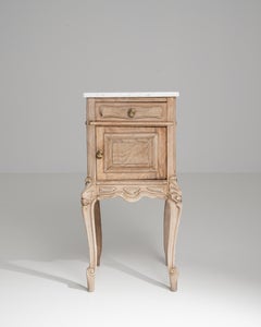 1900s French Louis XV Style Bedside Table With Marble Top