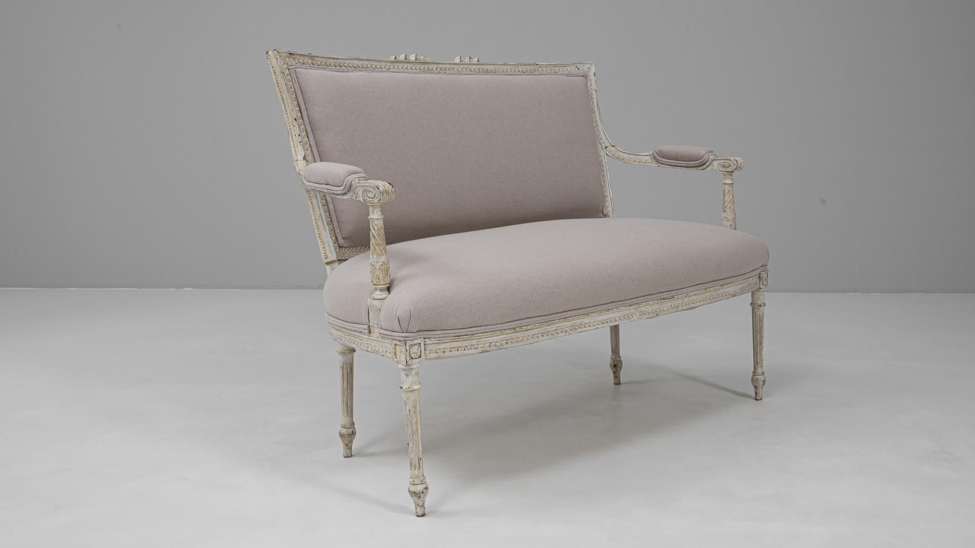 Tissu d'ameublement Canapé Louis XVI français des années 1900 en vente