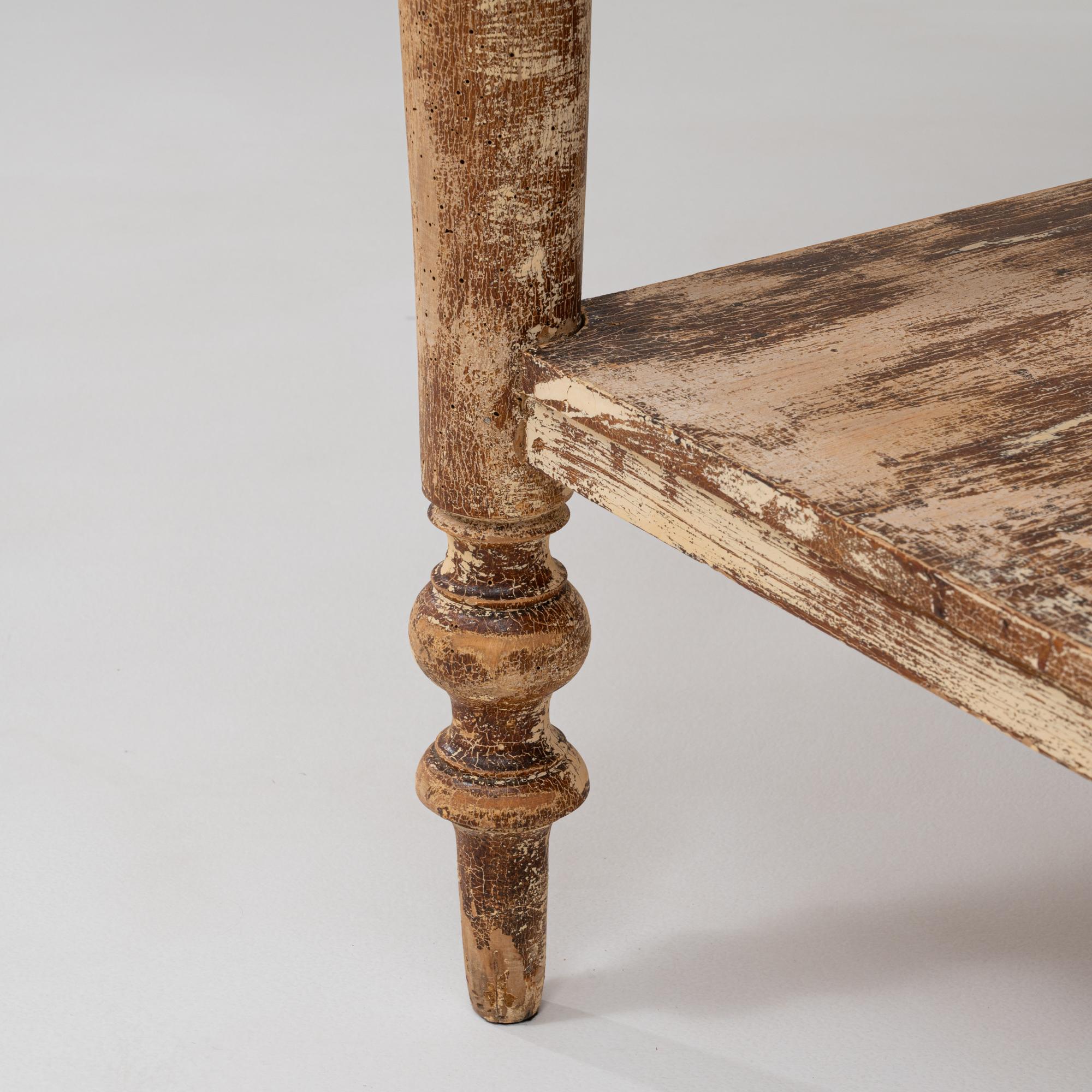 1900s French Louis XVI Wood Patinated Console Table For Sale 9