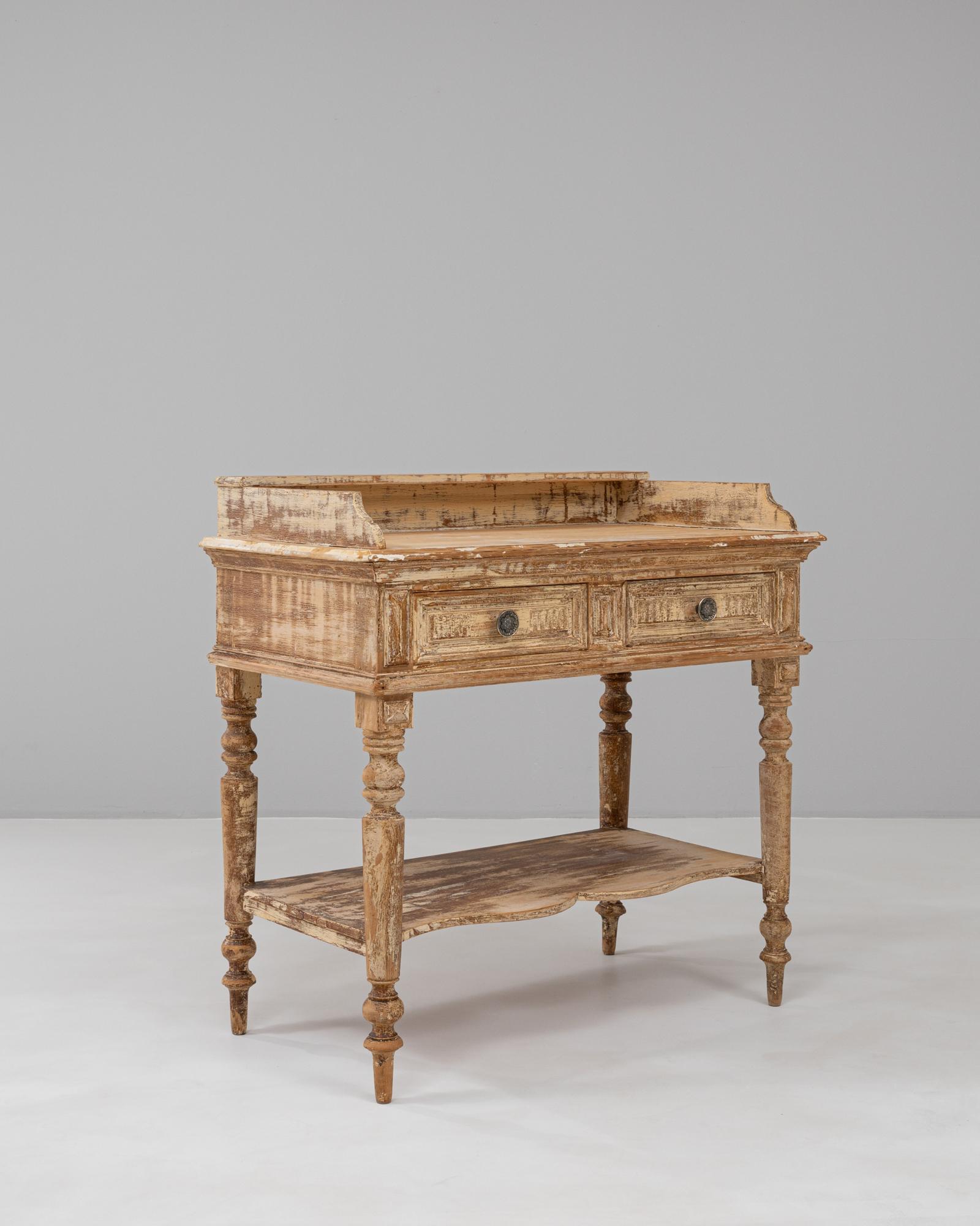 1900s French Louis XVI Wood Patinated Console Table For Sale 4