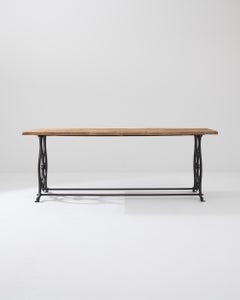 1900s French Metal and Wood Console Table