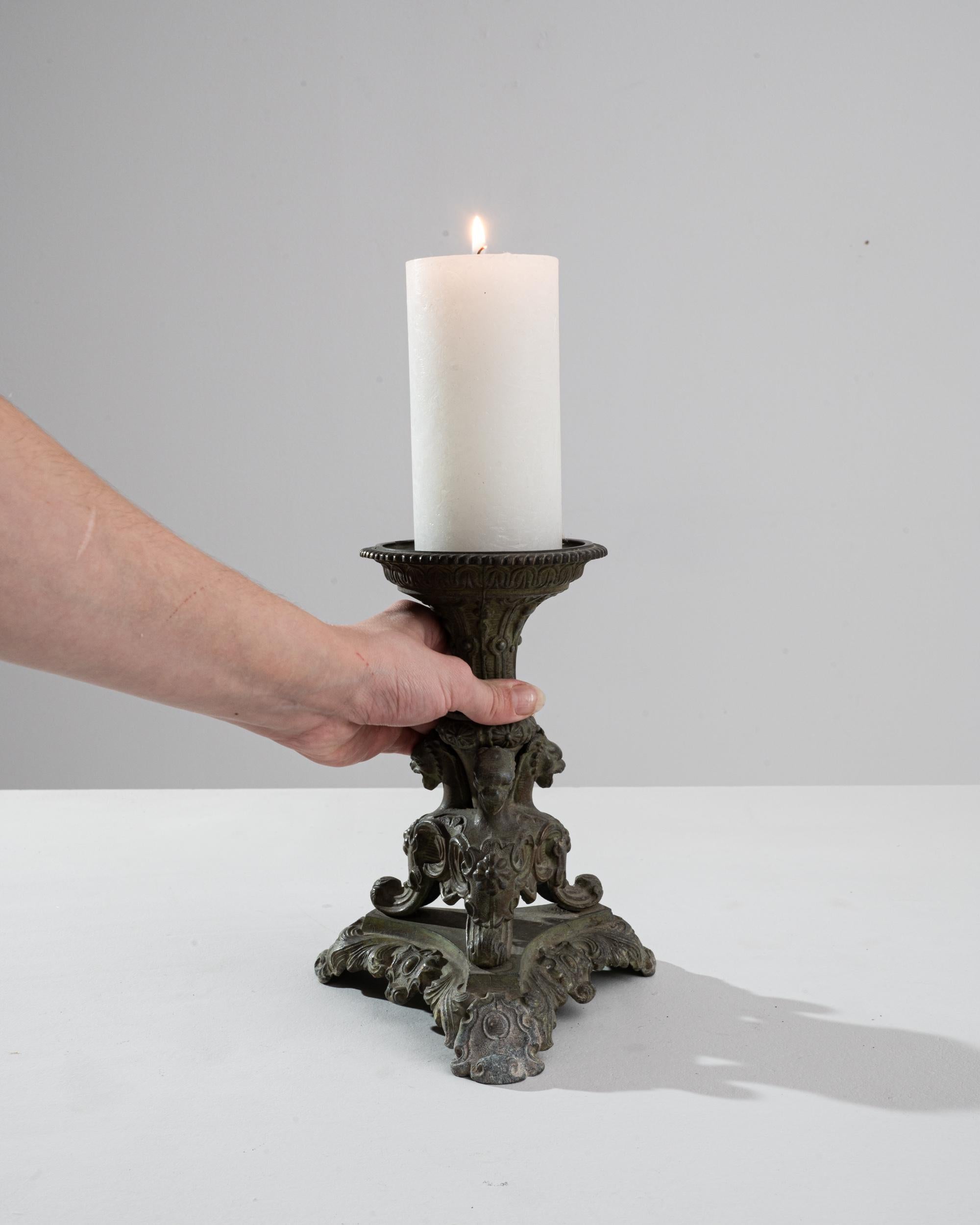 20th Century 1900s French Metal Candlestick For Sale