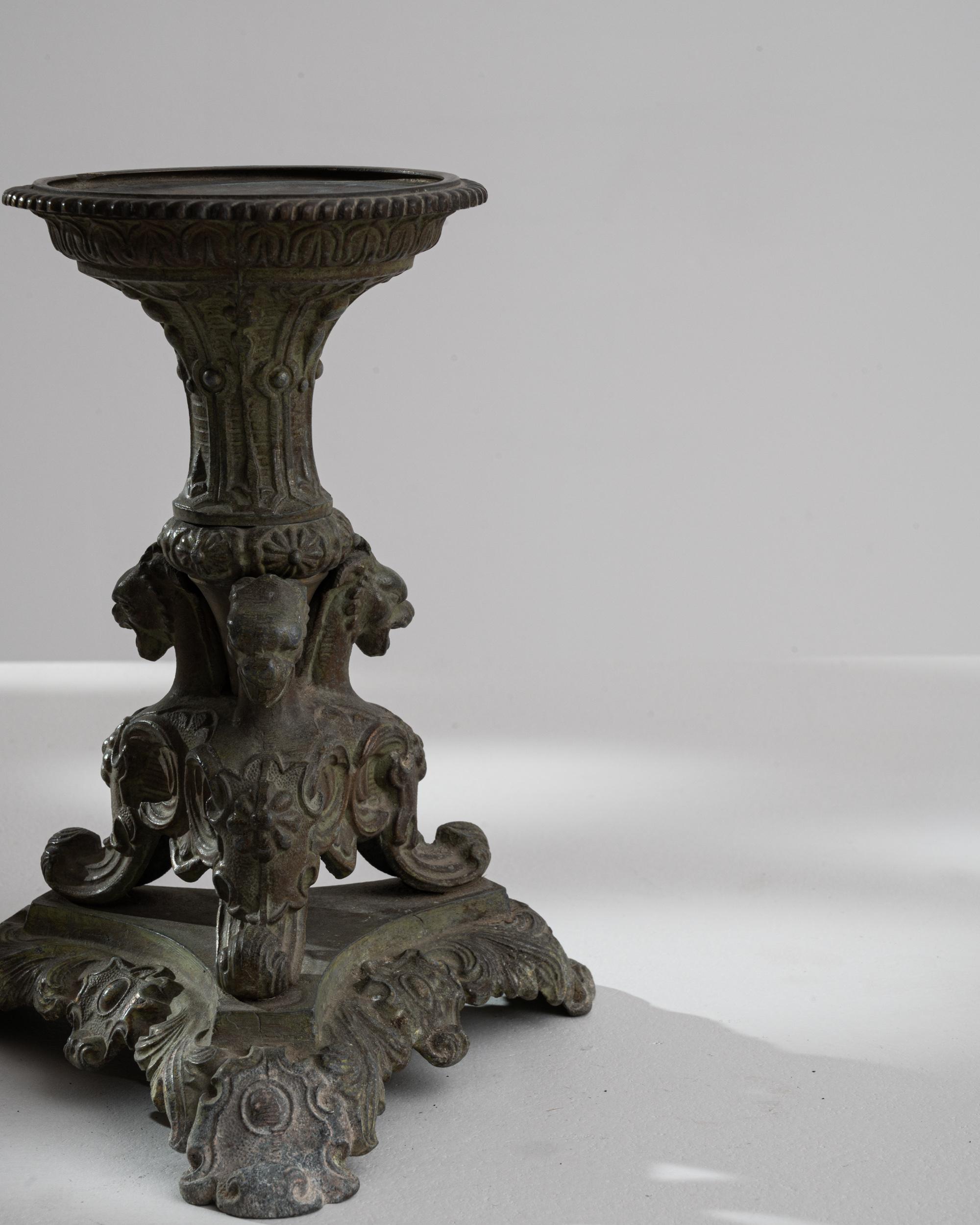 1900s French Metal Candlestick For Sale 1