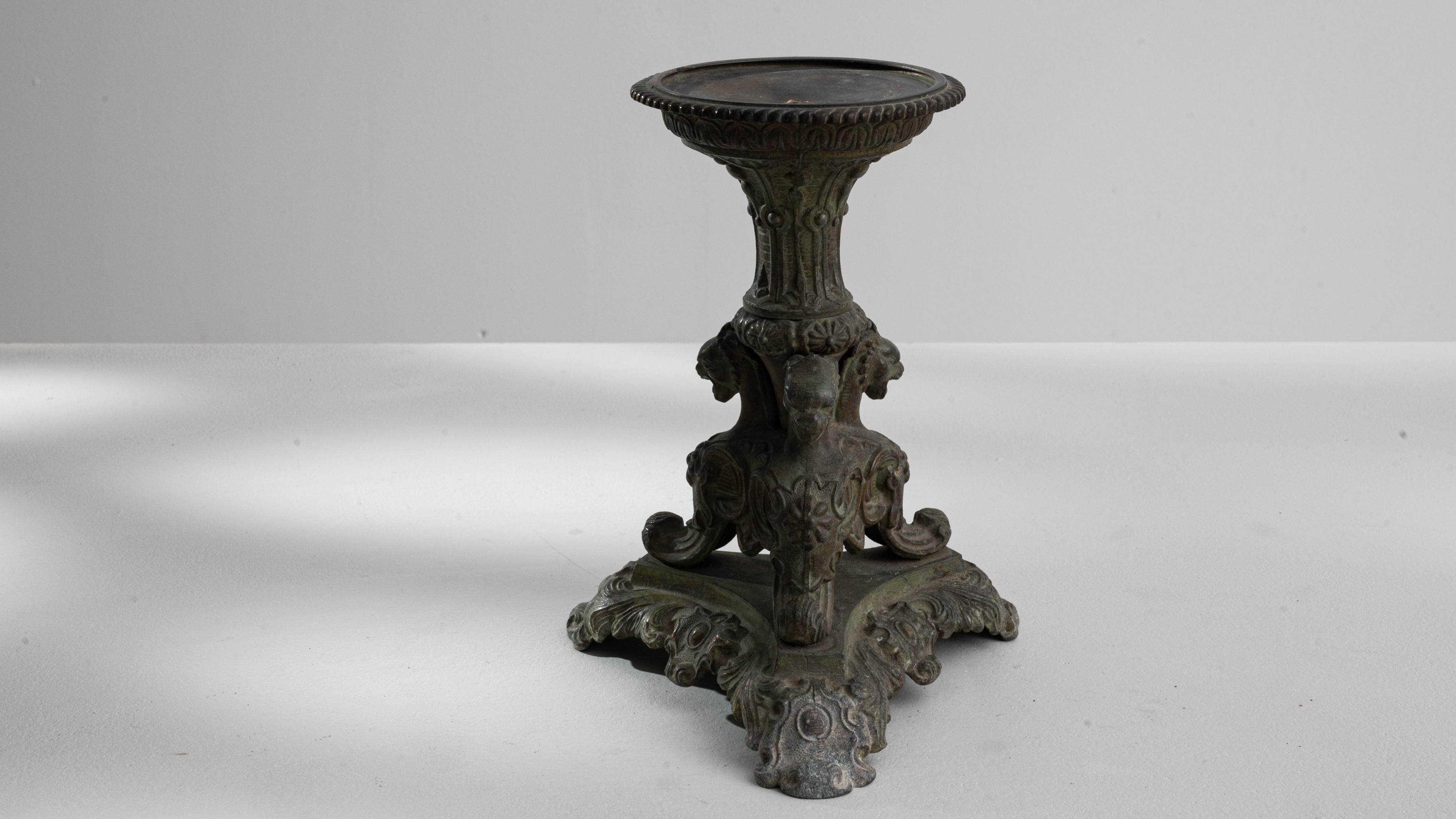 1900s French Metal Candlestick For Sale 2