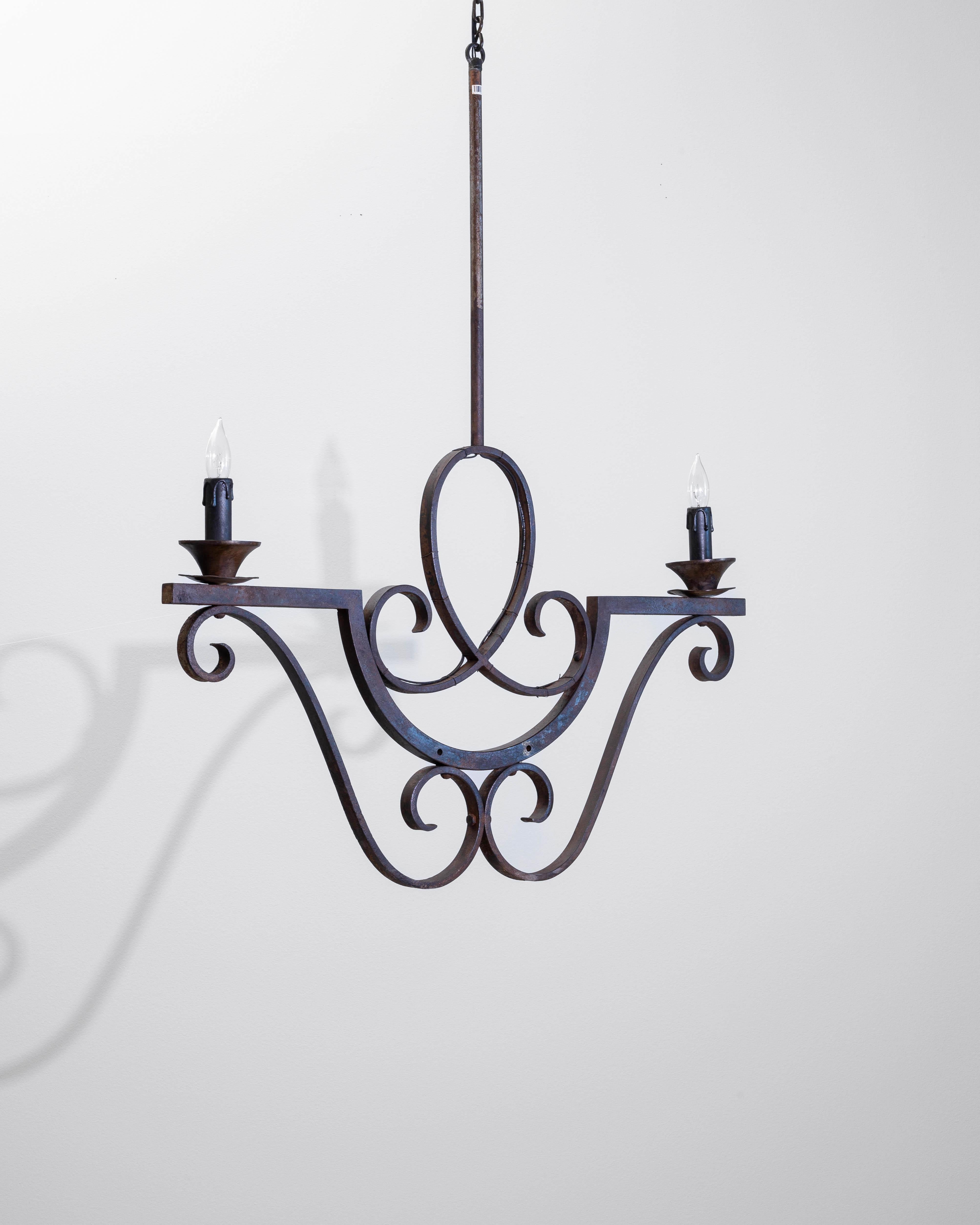 Lampadario francese in metallo del 1900 in vendita 5