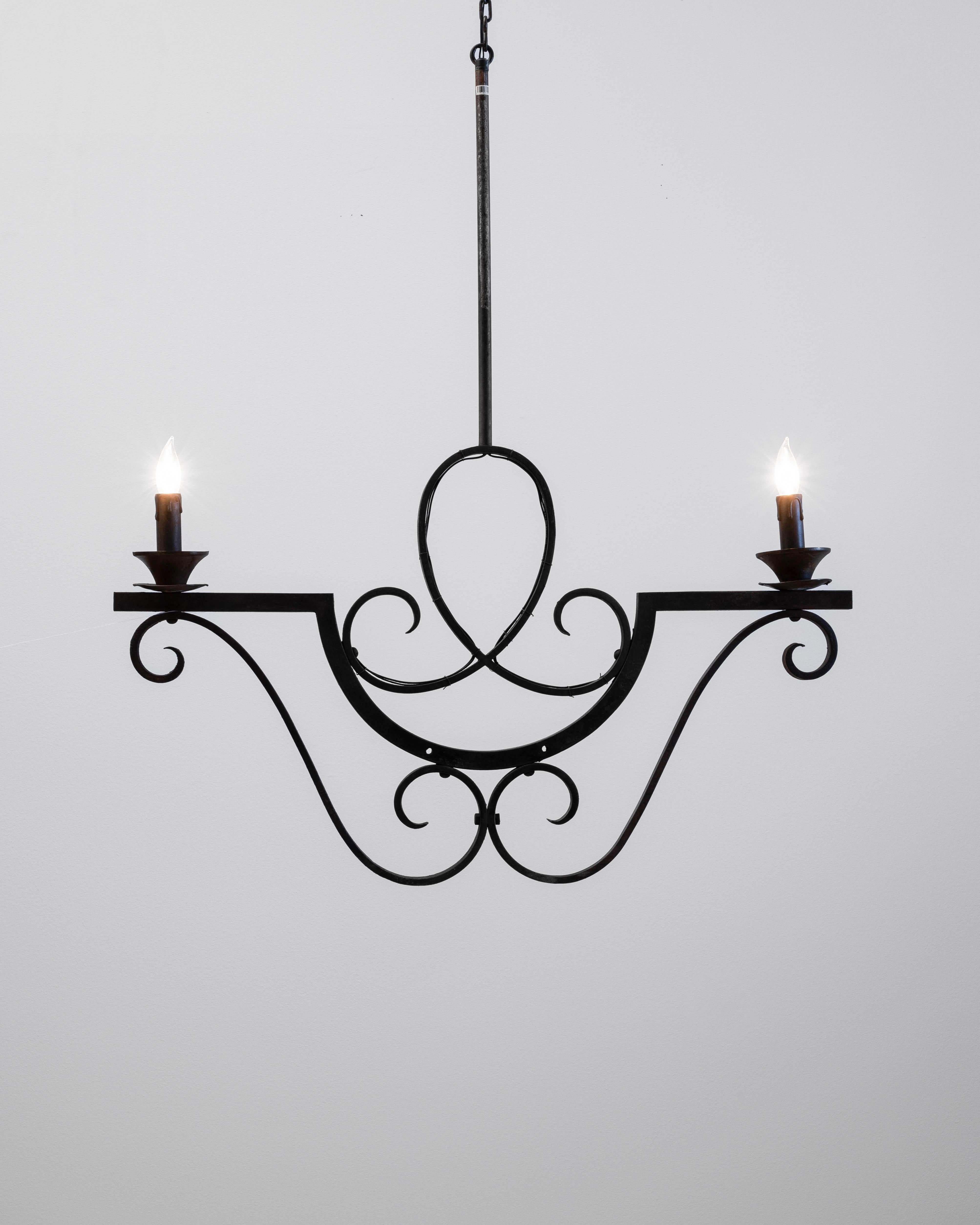 XX secolo Lampadario francese in metallo del 1900 in vendita