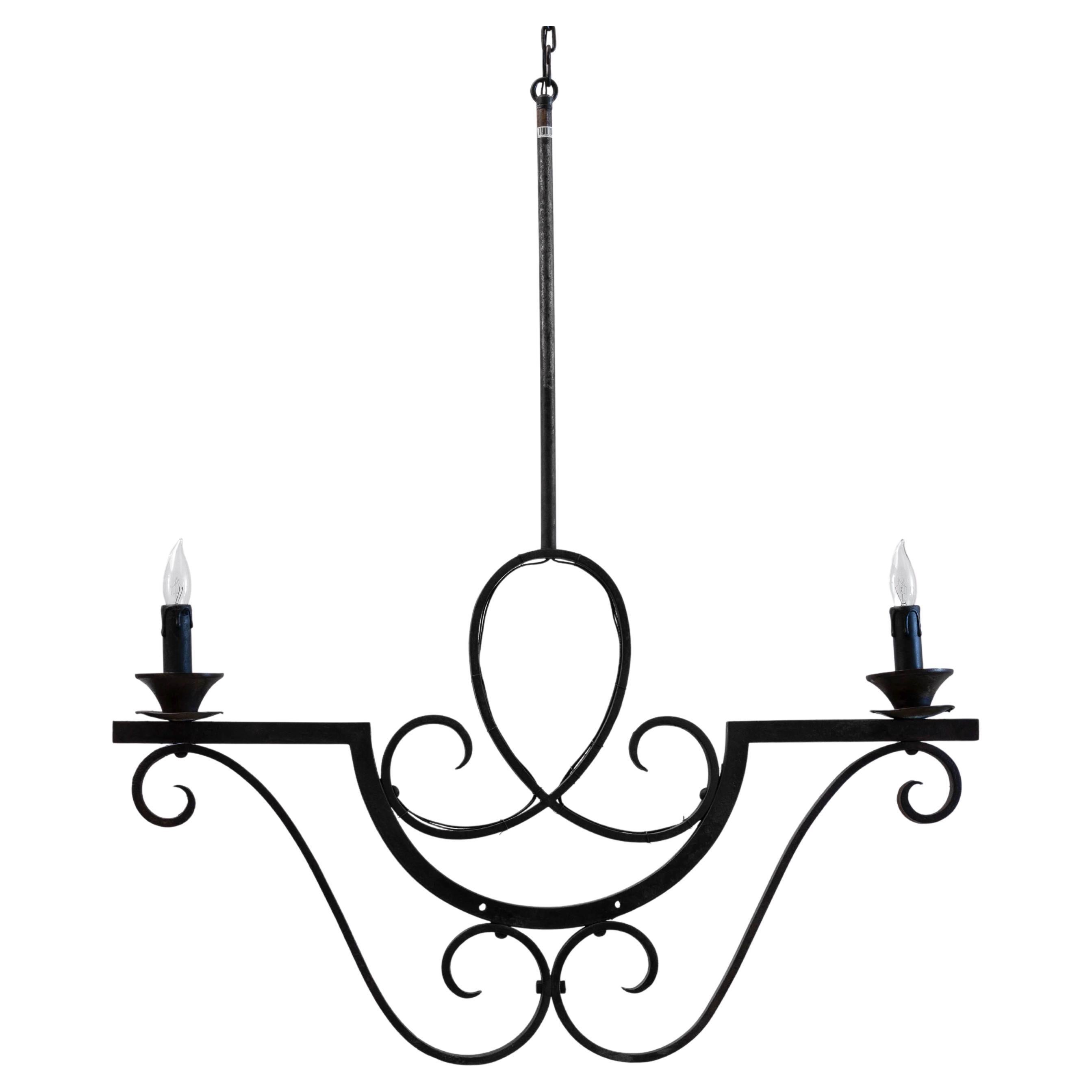 Lustre en métal français des années 1900