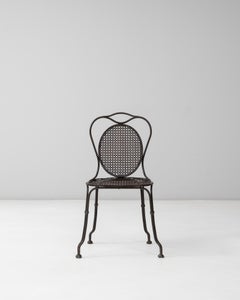 1900s French Metal Garden Chair with Oval Back