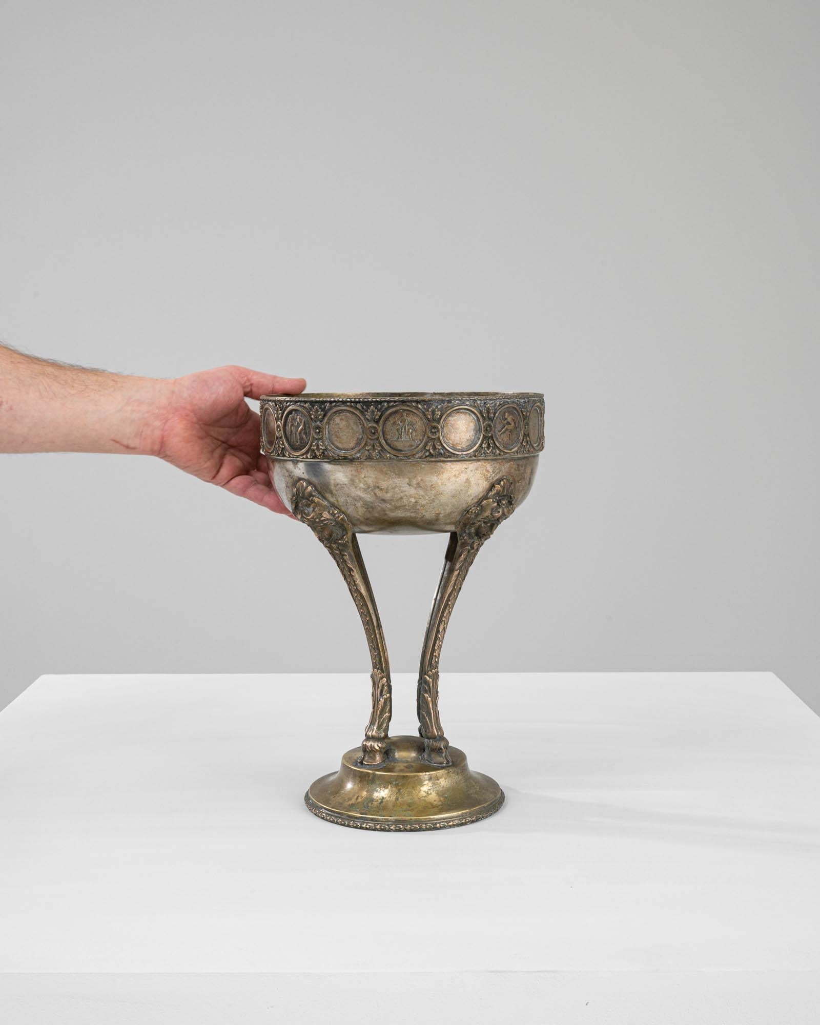 1900s French Metal Goblet In Good Condition For Sale In High Point, NC