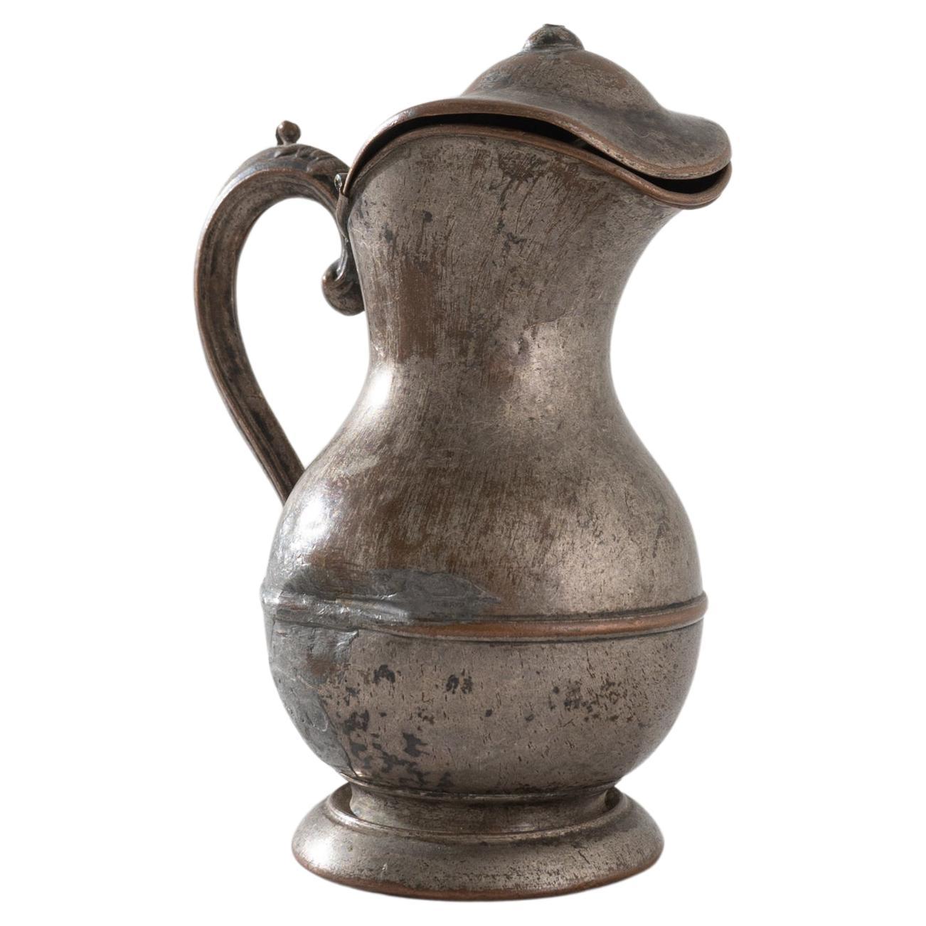 1900s French Metal Jug For Sale