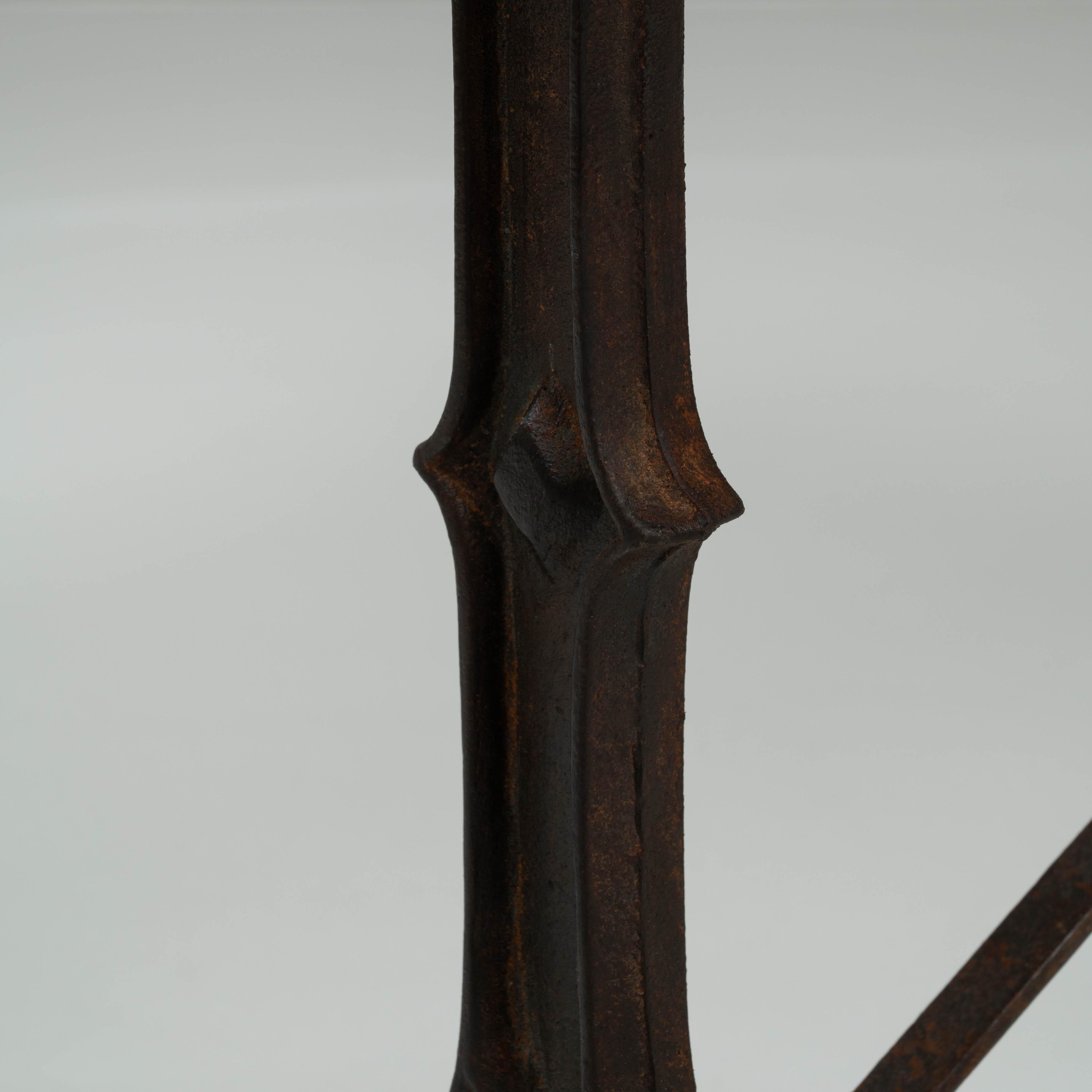 1900s French Metal Side Table With Wooden Top For Sale 5