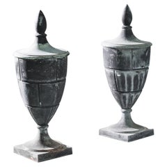 1900’s French Metal Urns, a Pair