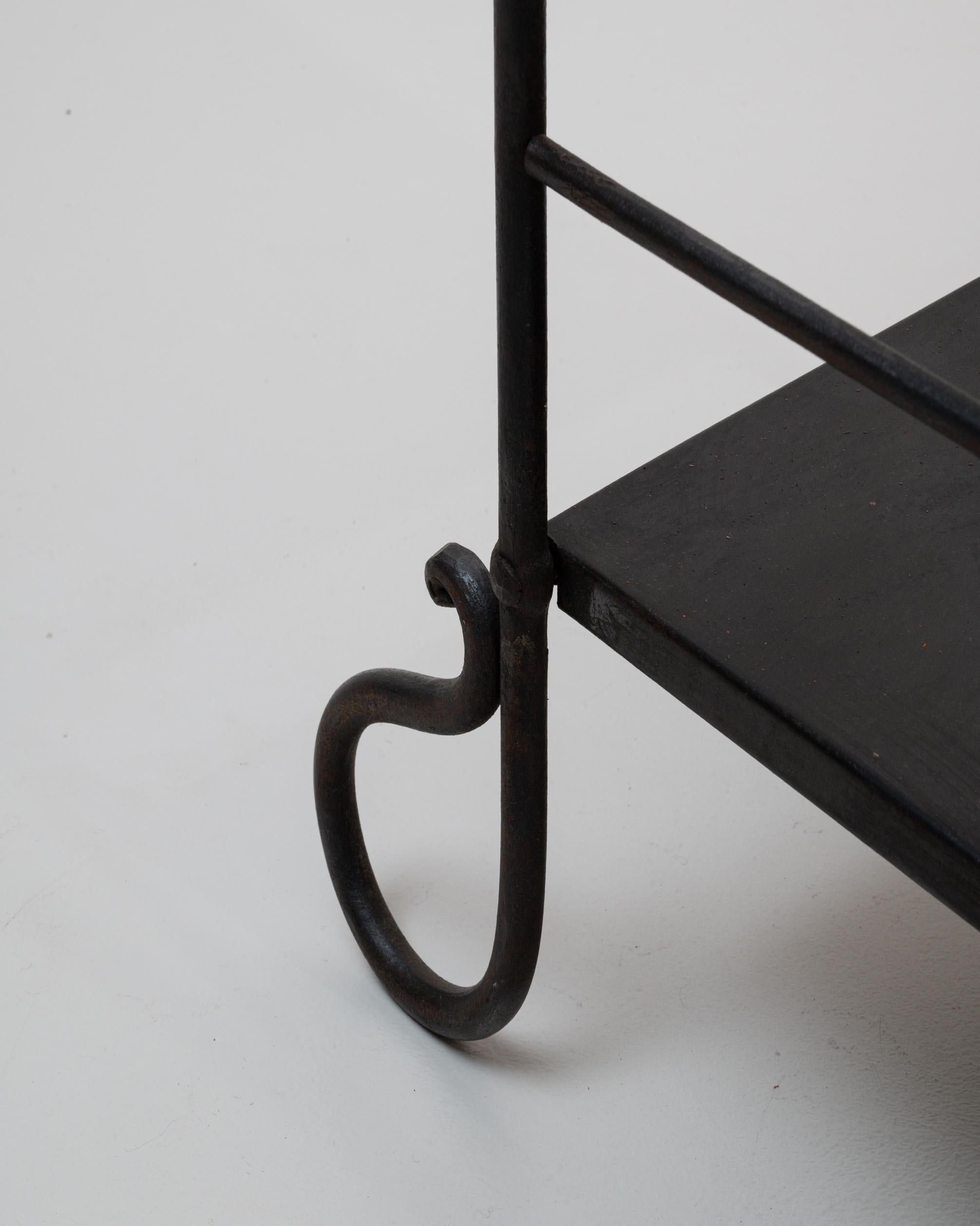 1900s French Metal Vanity With Marble Top and Mirror im Angebot 5