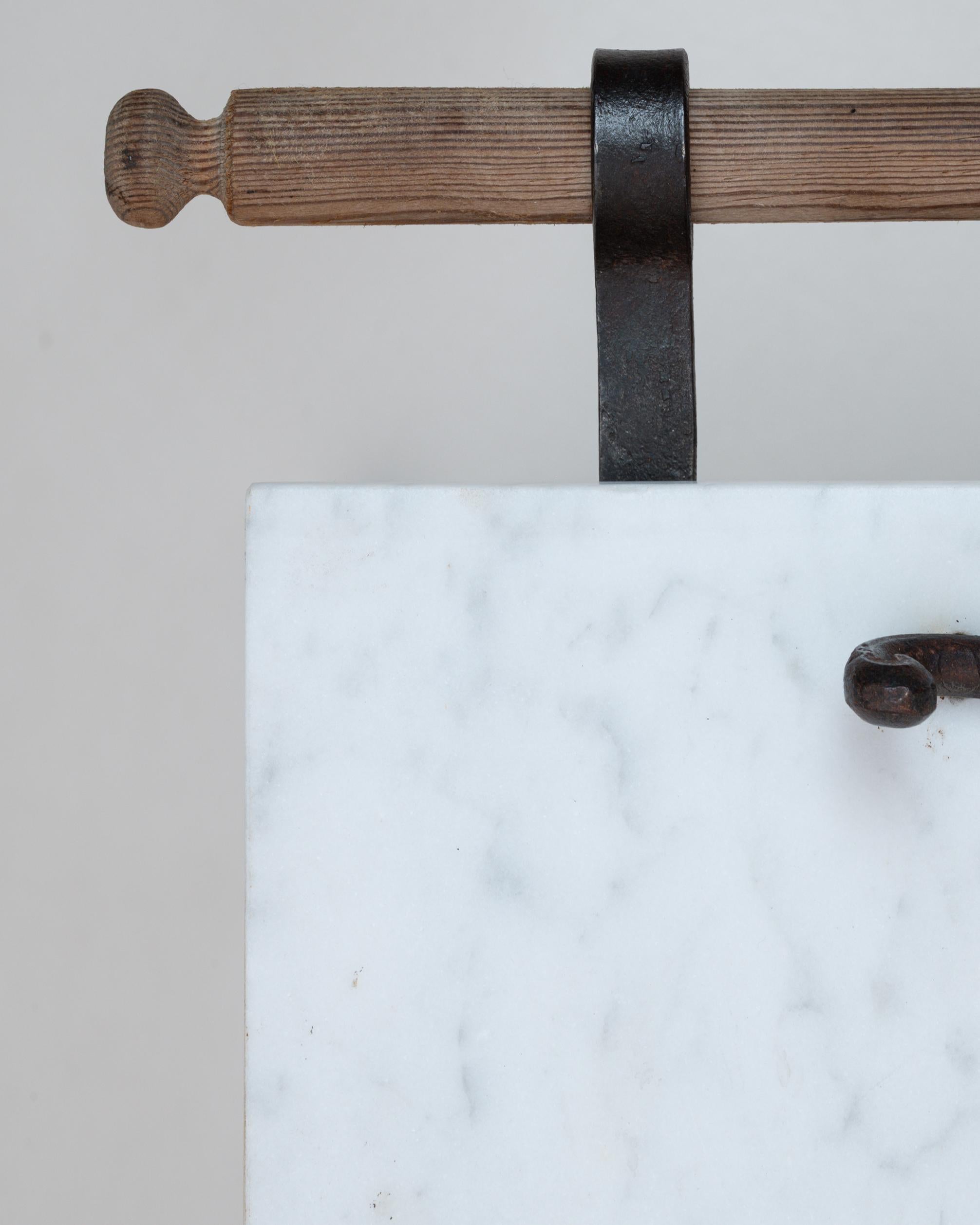 1900s French Metal Vanity With Marble Top and Mirror im Angebot 6