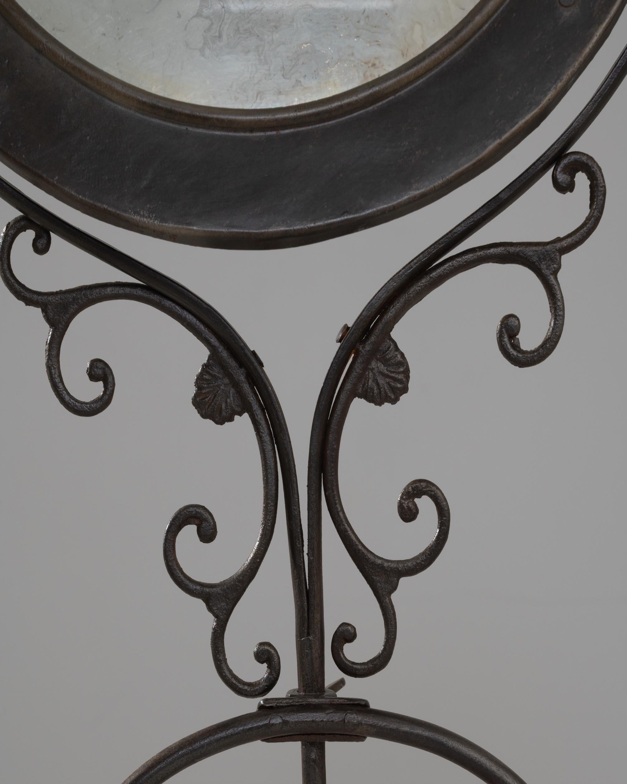 1900s French Metal Vanity With Marble Top and Mirror im Angebot 7