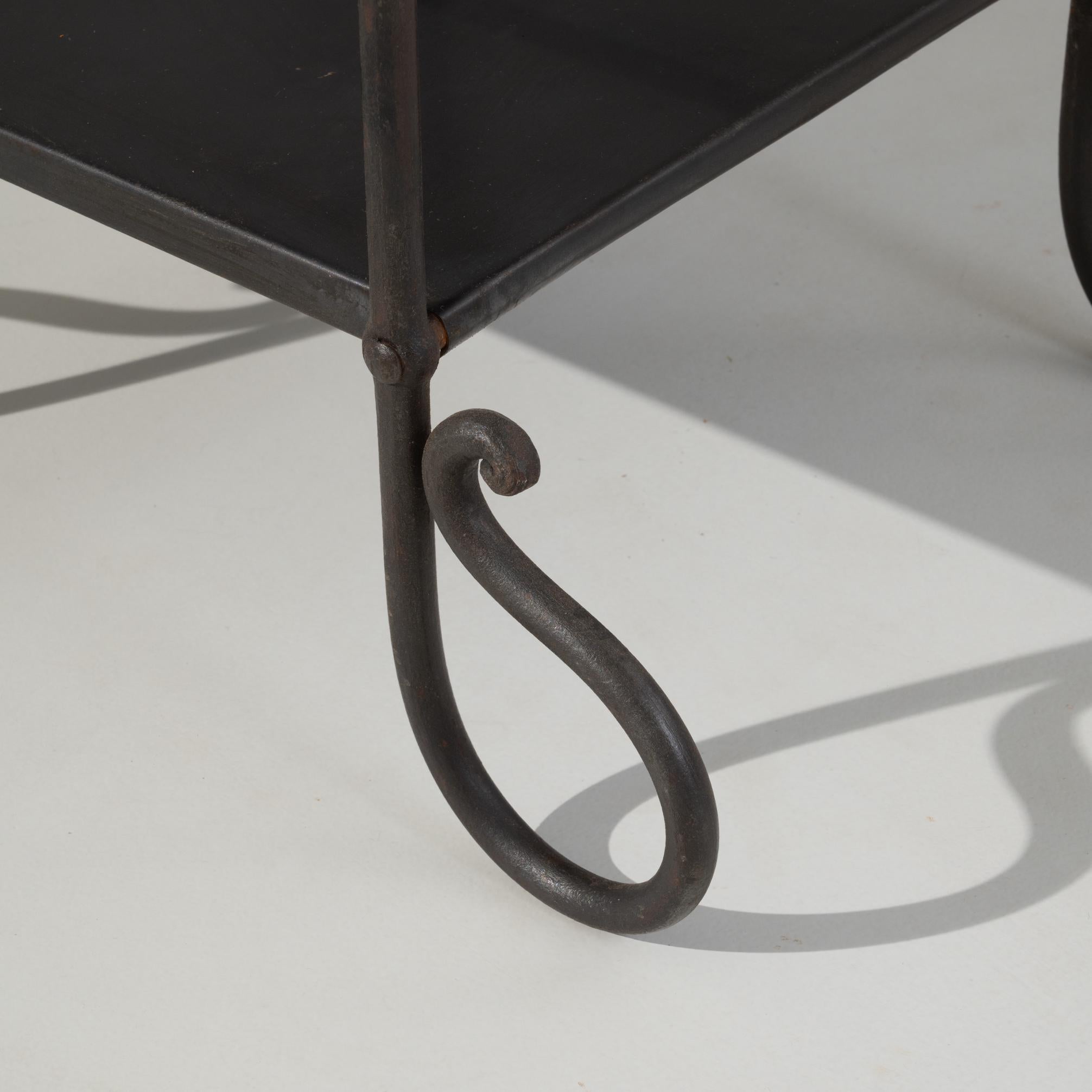 1900s French Metal Vanity With Marble Top and Mirror im Angebot 8