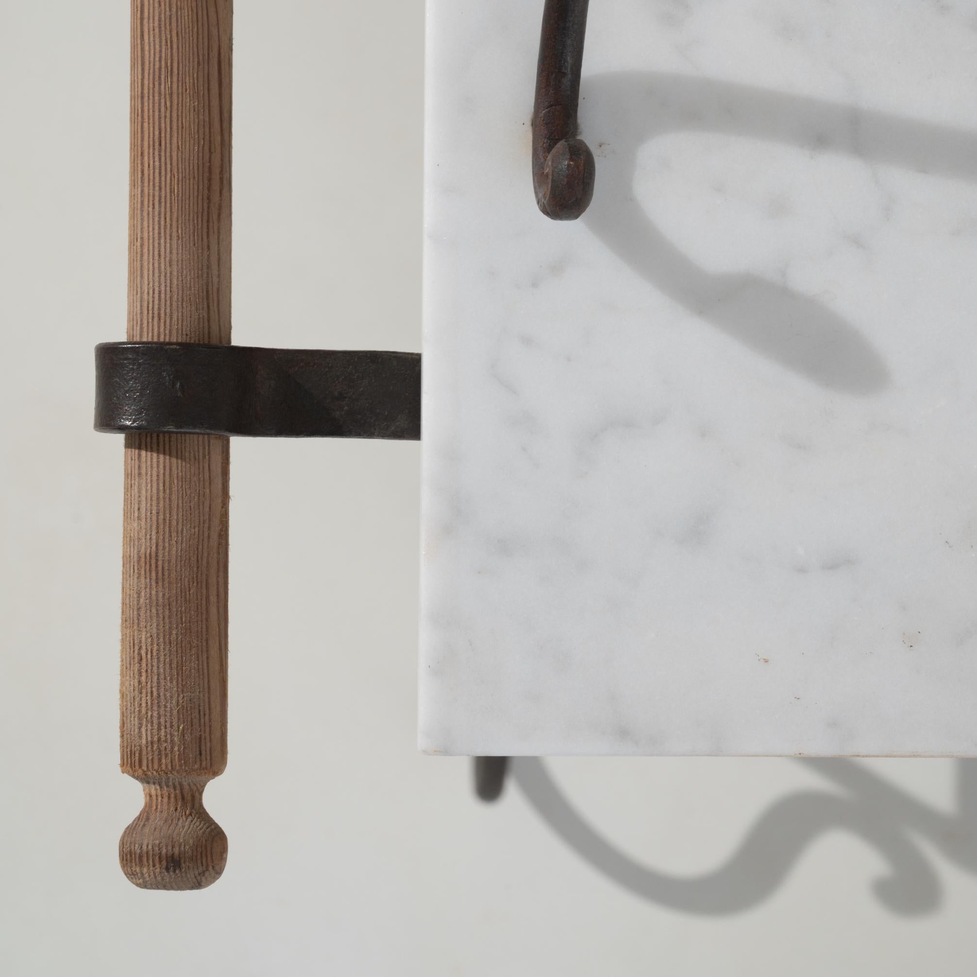 1900s French Metal Vanity With Marble Top and Mirror im Angebot 9