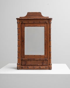1900s French Mini French Faux Bamboo Armoire