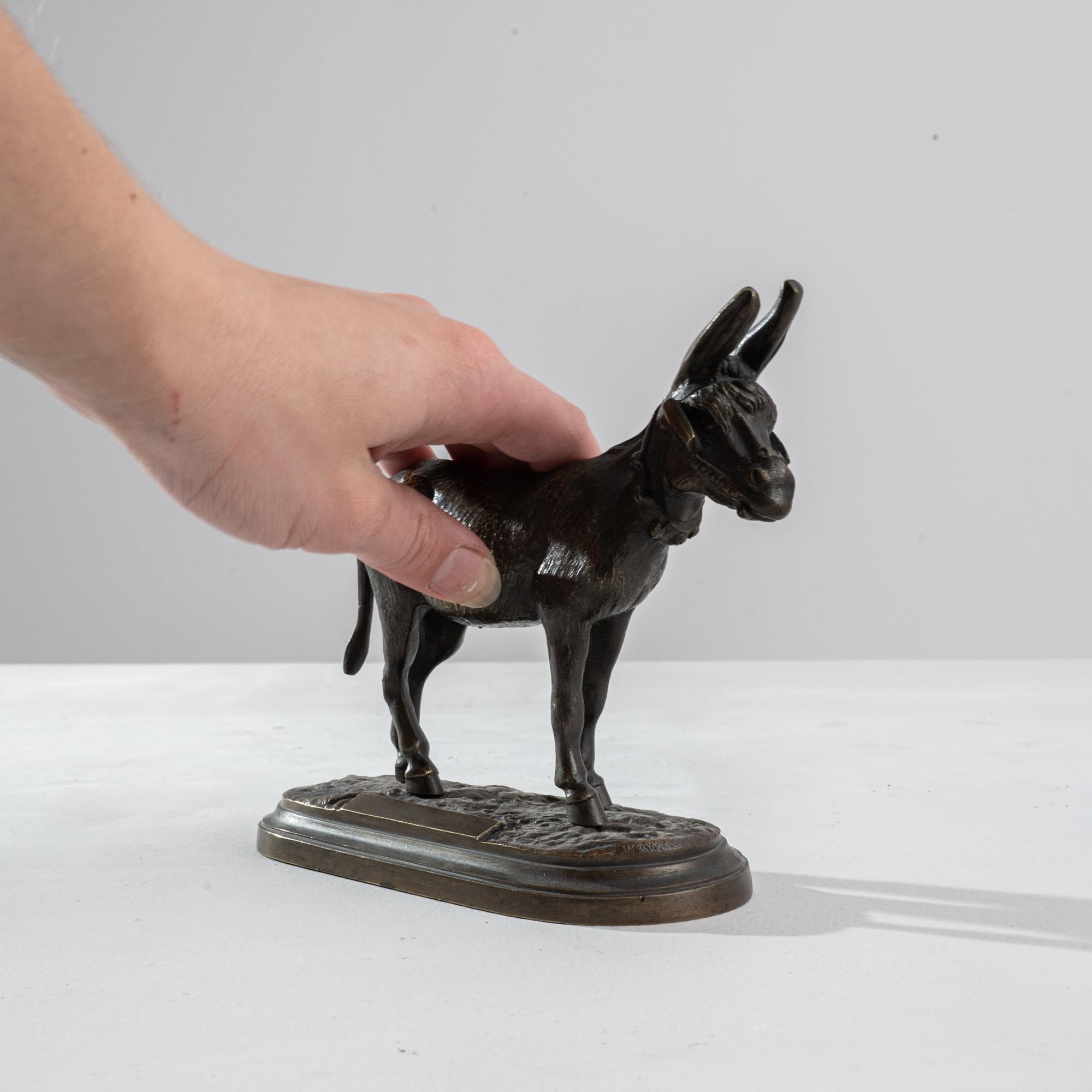 1900s French Miniature Bronze Donkey 1