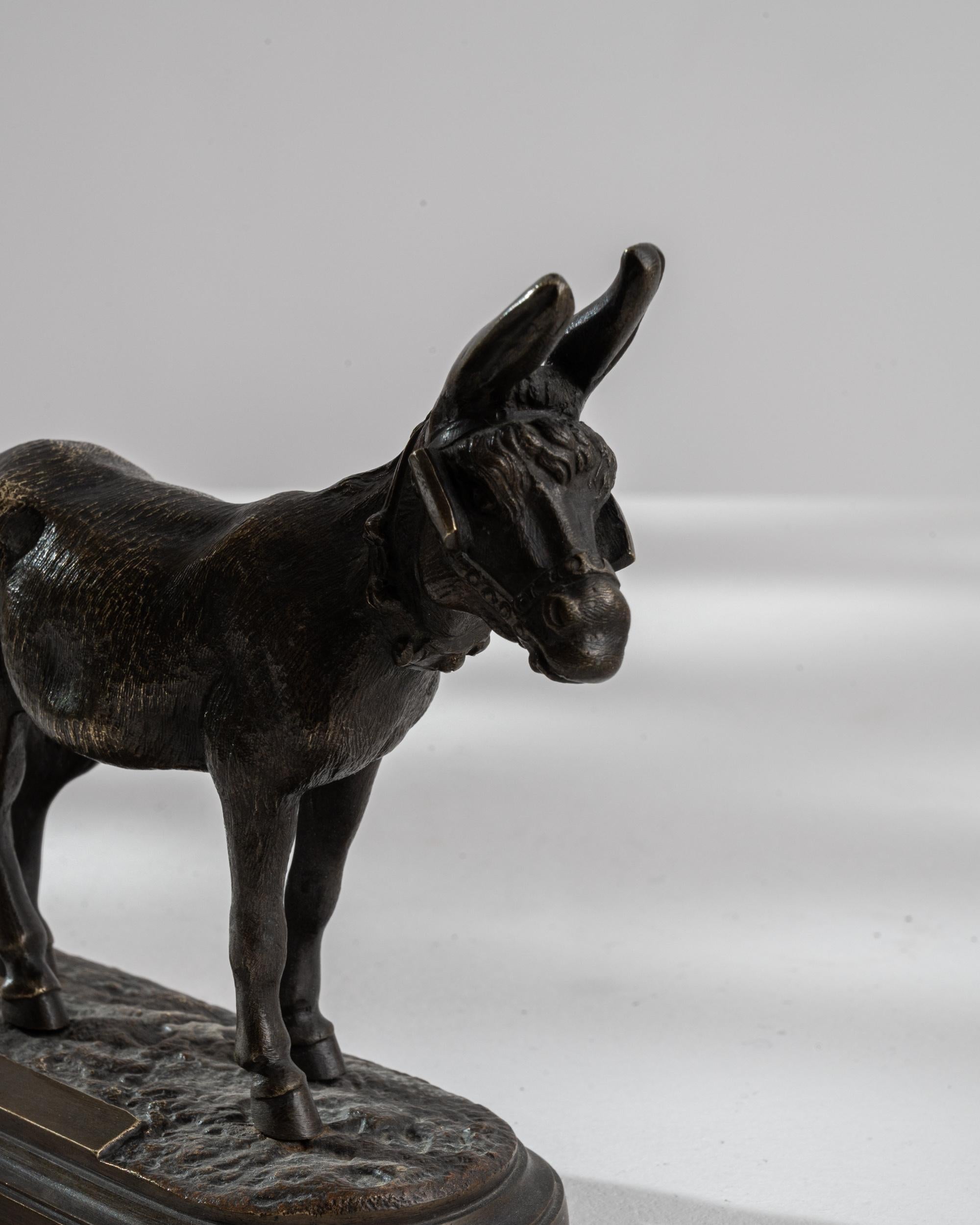 1900s French Miniature Bronze Donkey 2