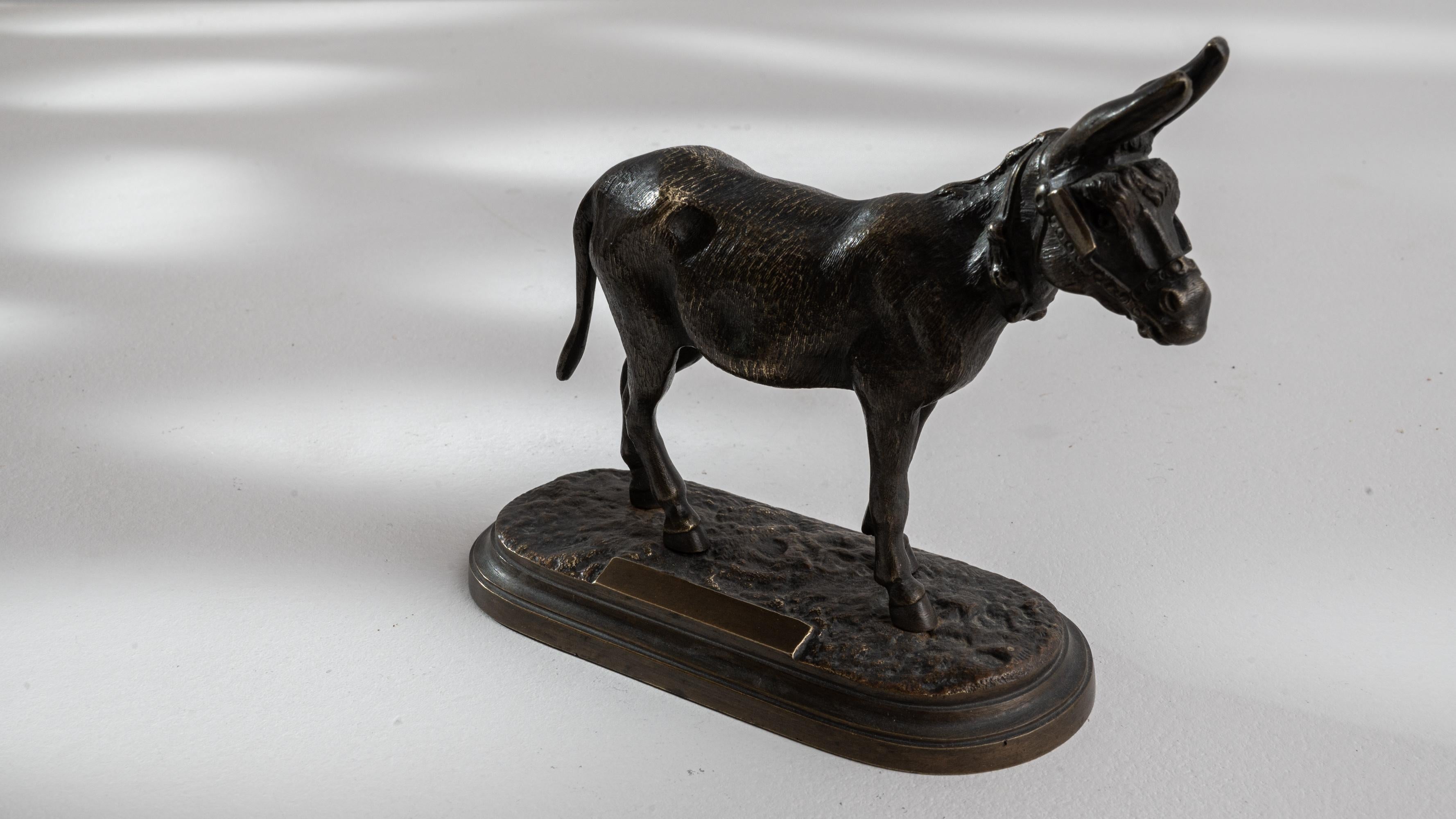 1900s French Miniature Bronze Donkey 3