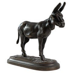 1900s French Miniature Bronze Donkey
