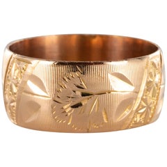 1900s French Napoleon III 18 Karat Rose Gold Band Ring